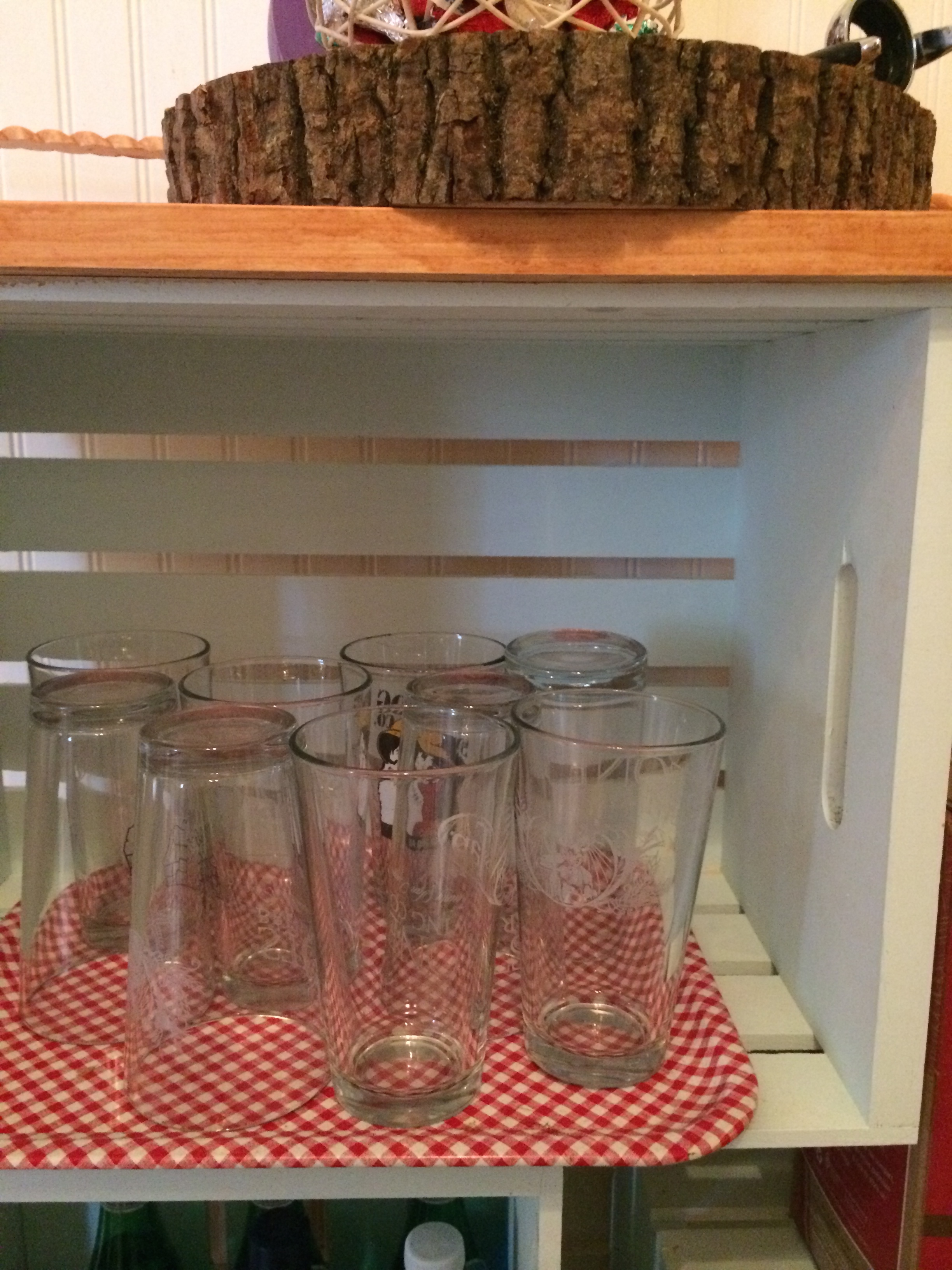 Vintage metal trays from an antique store in Des Moines!