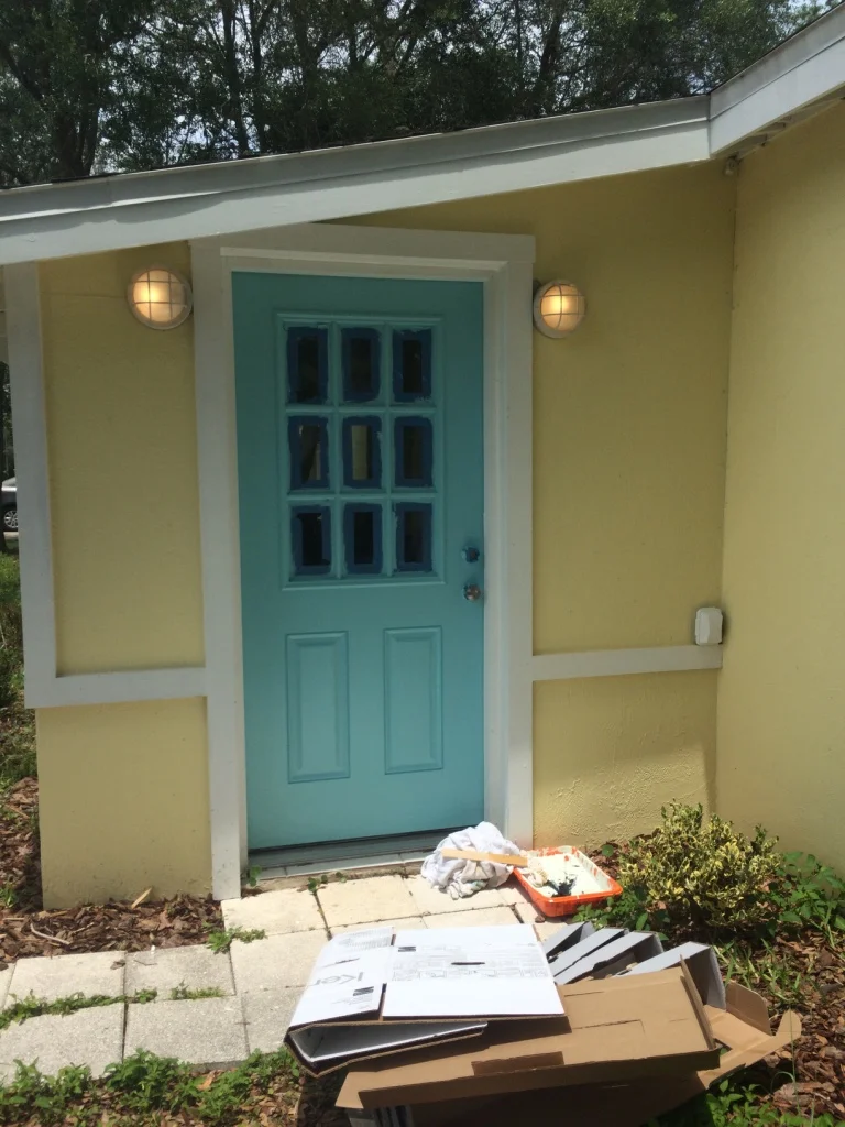 From boring white to fun bright Robin's egg blue.