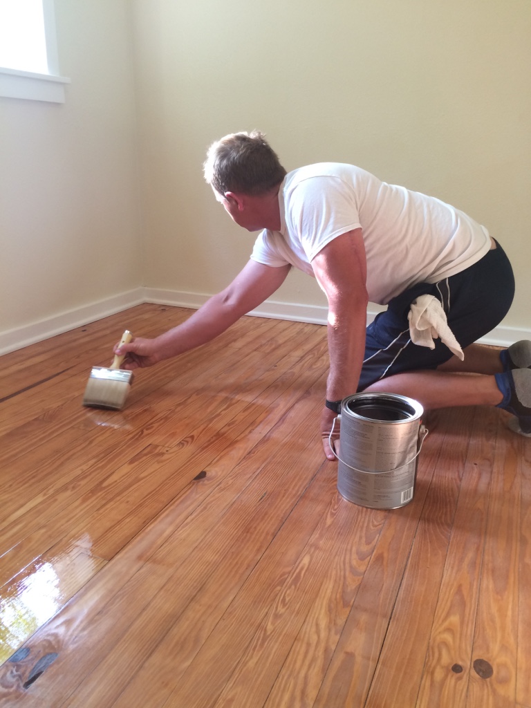 Adding a few coats to the floor...