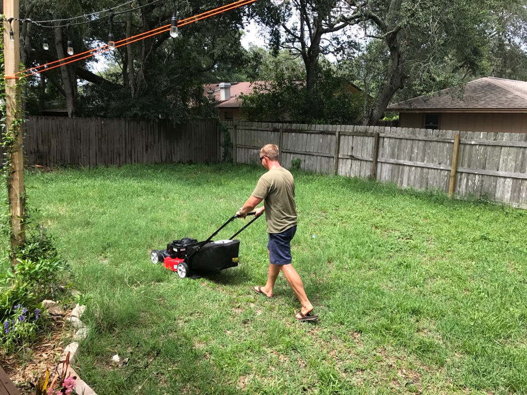 Daddy duties... so much grass after never ending rain!