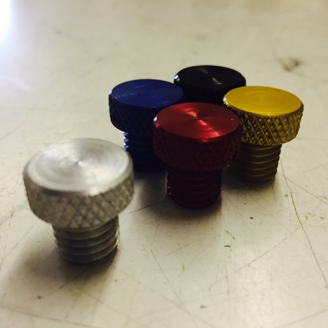 Elite oil filler bung, silver, blue, black, red, gold from stock