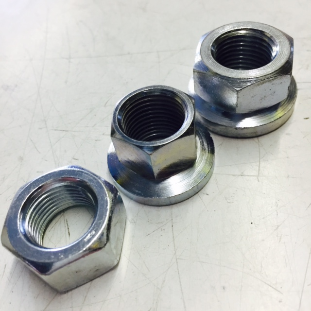 Elite rear spindle nuts. Standard 24mm, 19mm and 24mm spanner size