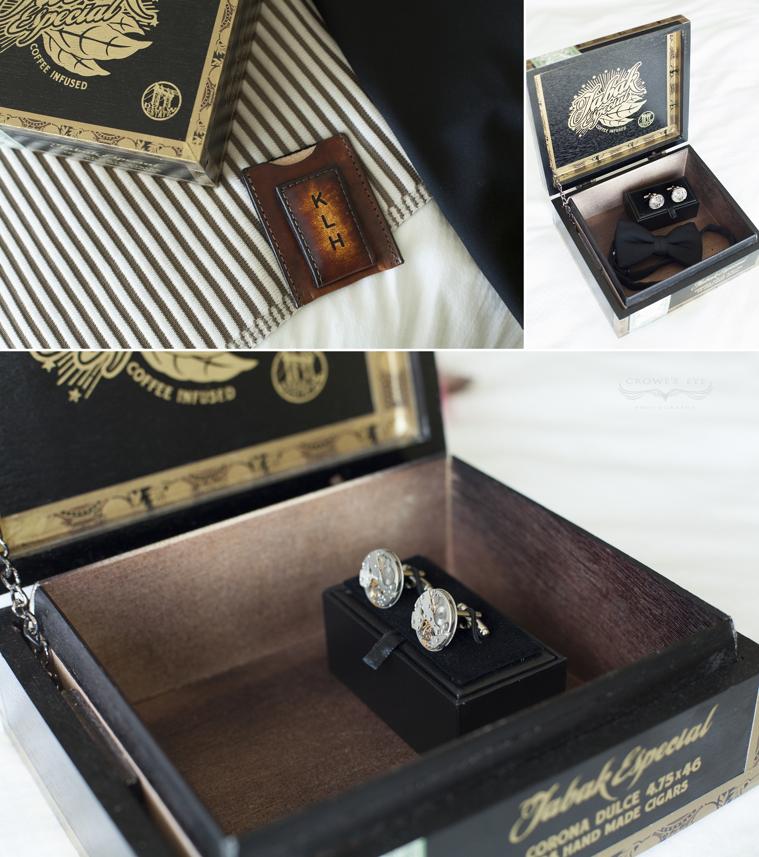 Michael works for a watch company . . . these cuff links are such a cool, personal detail of his ensemble!