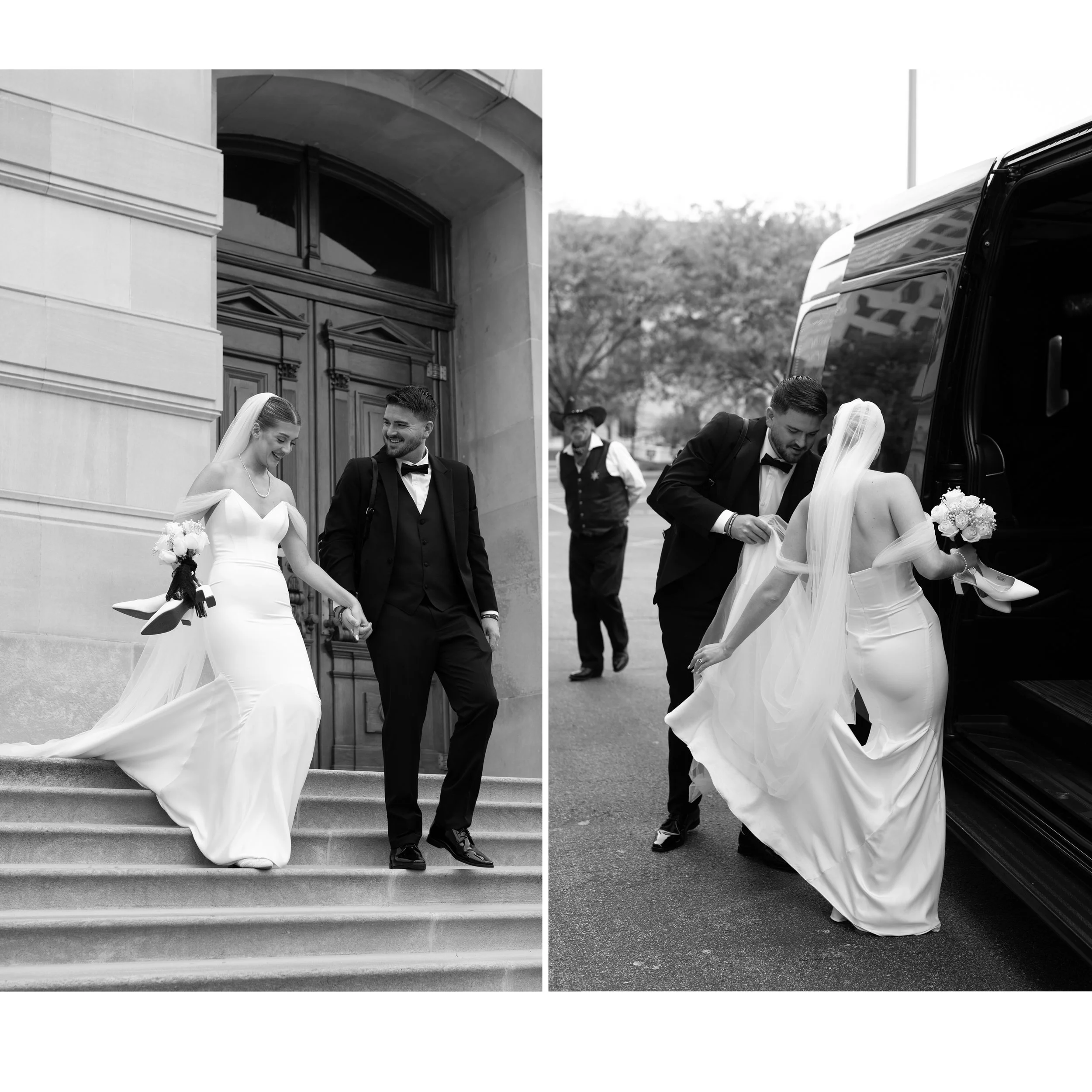bride and groom exit statehouse