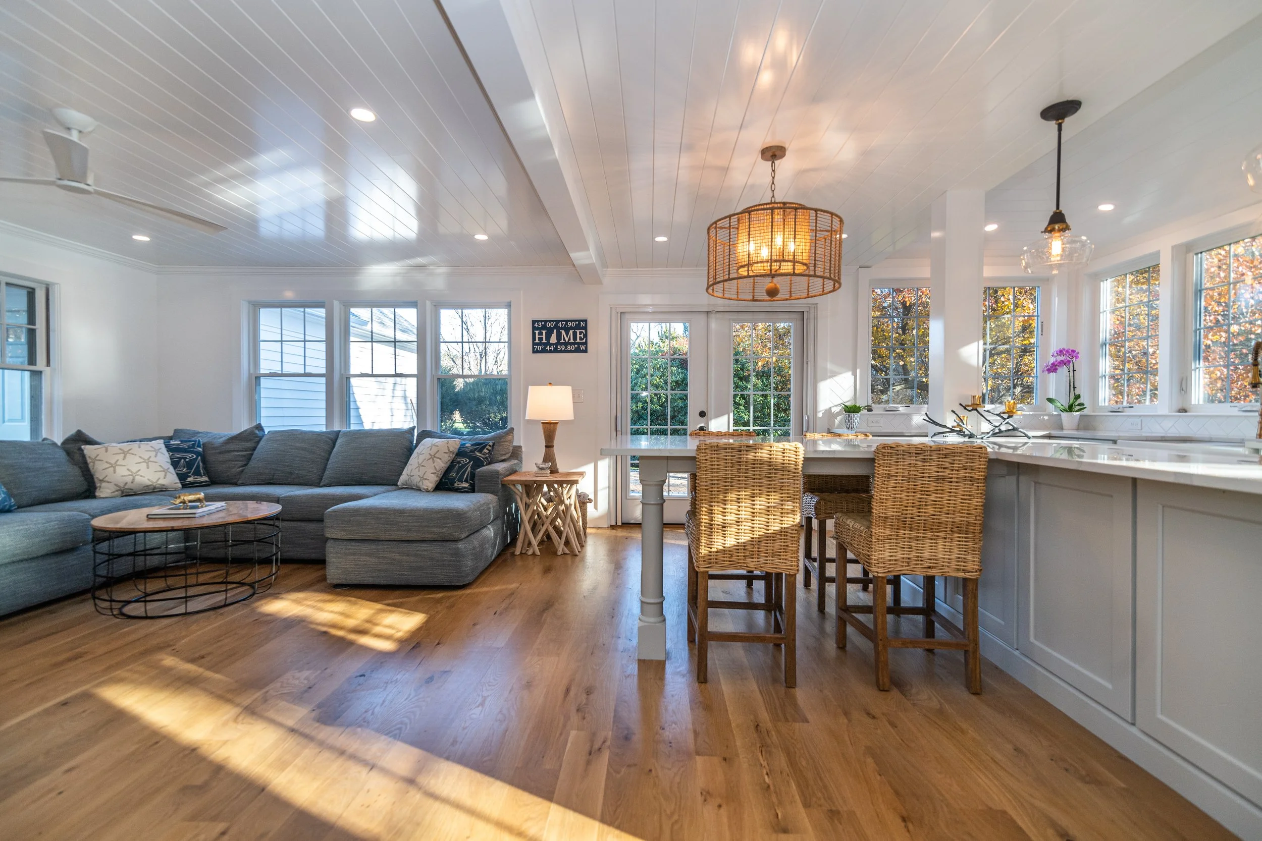 Modern kitchen with custom island and built-in seating