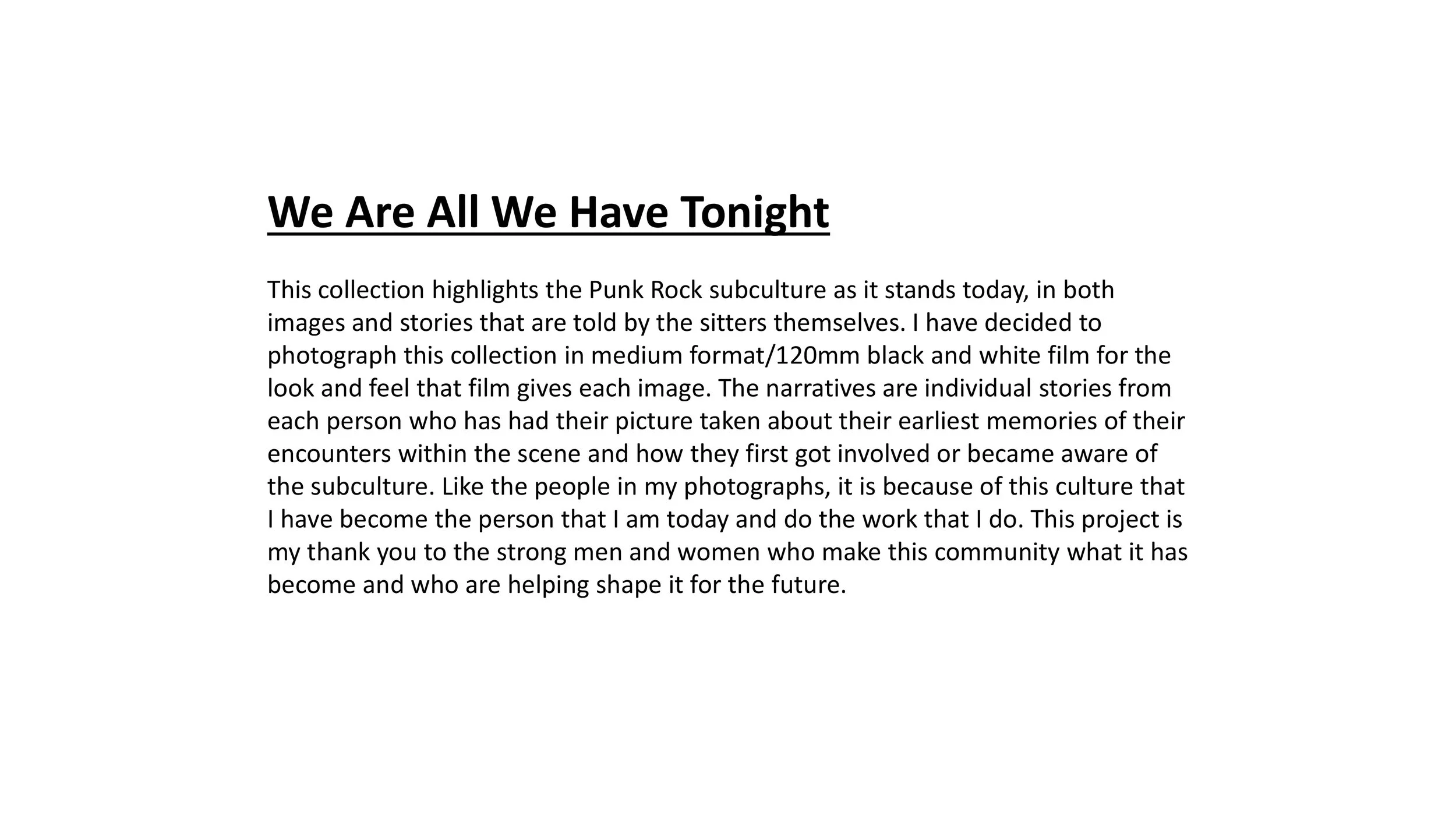 Artist Statement