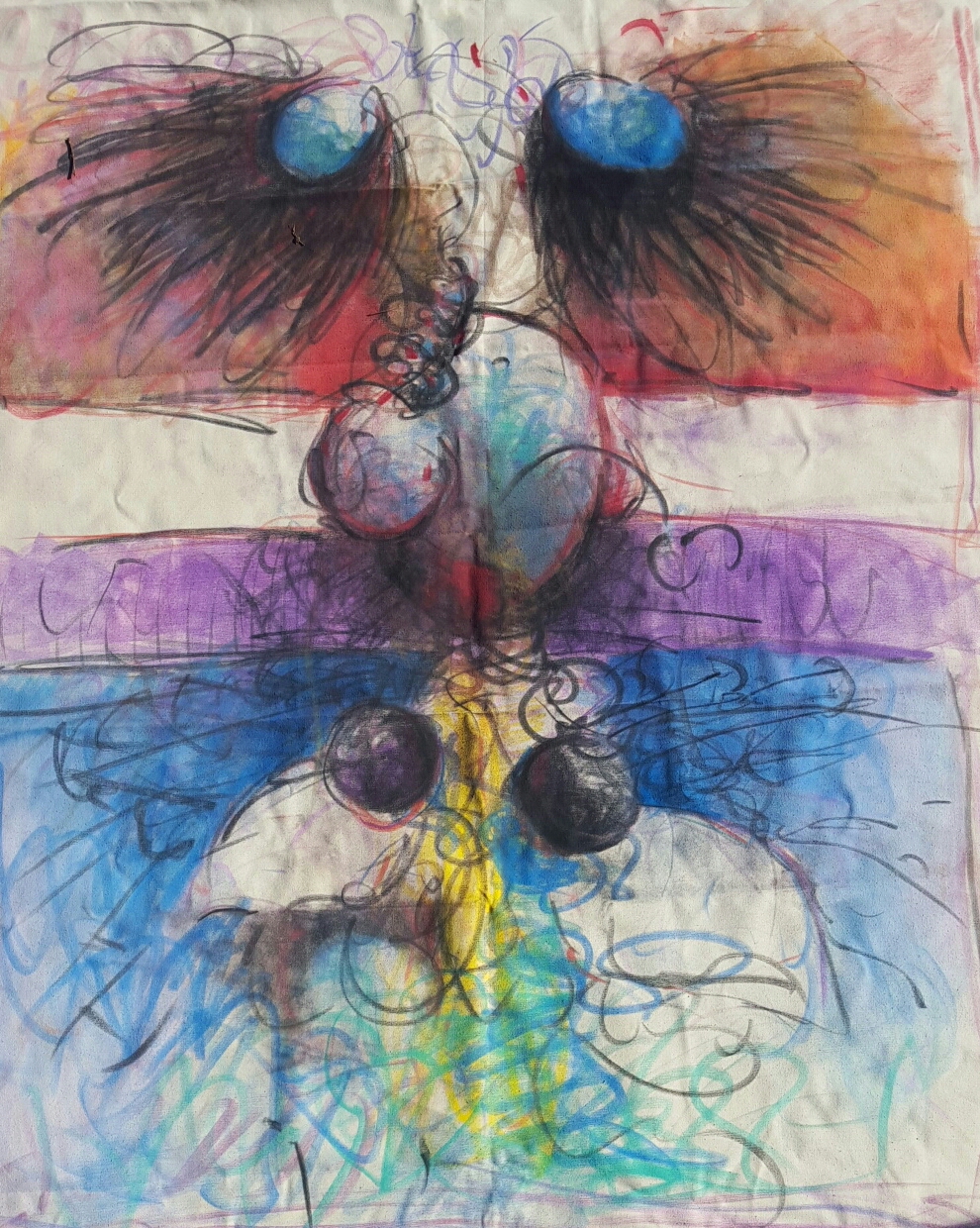pastel on canvas 48" x 60" drawn in approximately 60 minutes