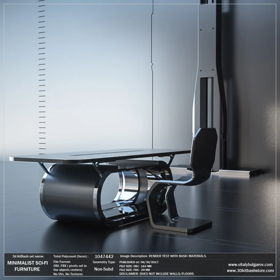 MINIMALIST SciFi Furniture Set — Vitaly Bulgarov