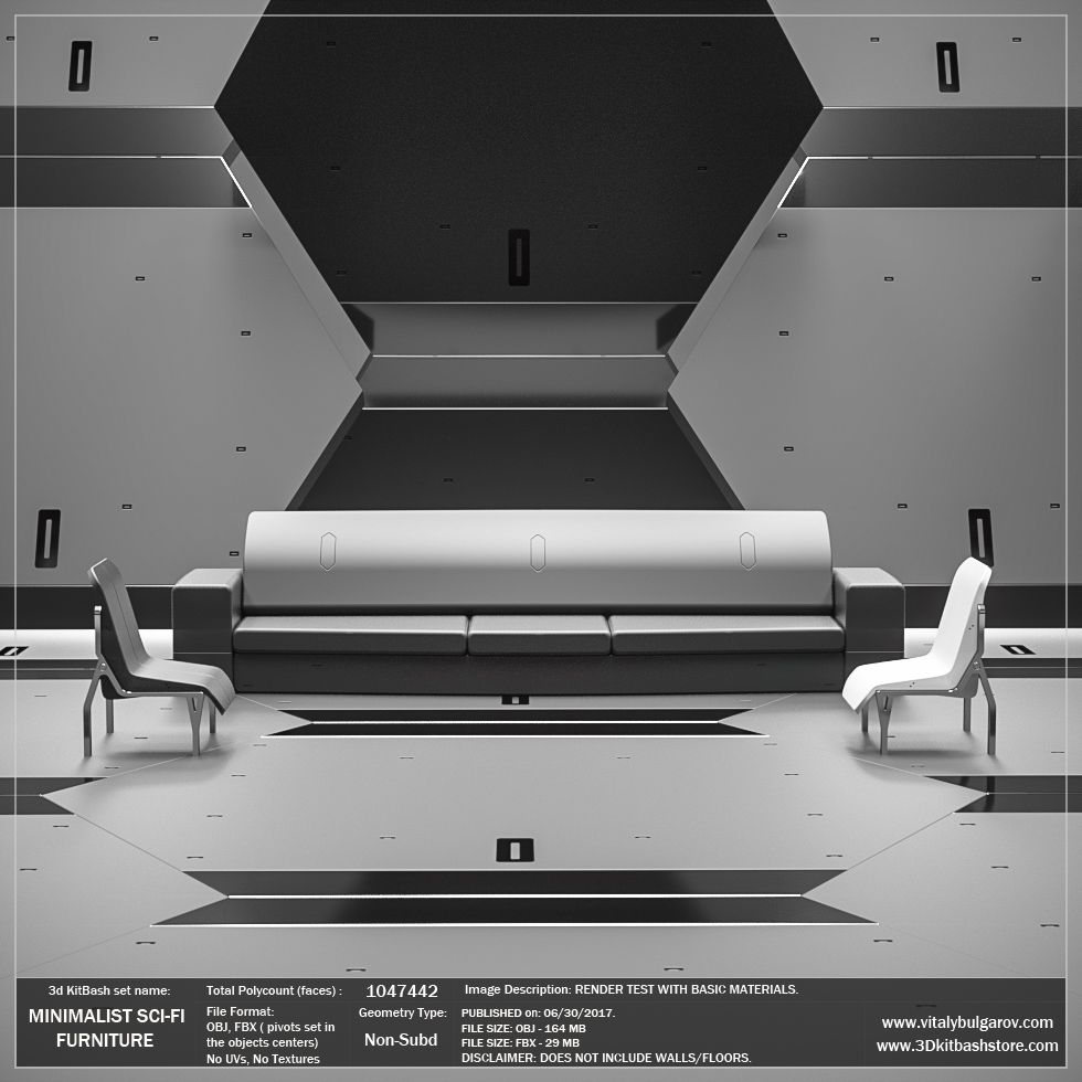 MINIMALIST SciFi Furniture Set — Vitaly Bulgarov