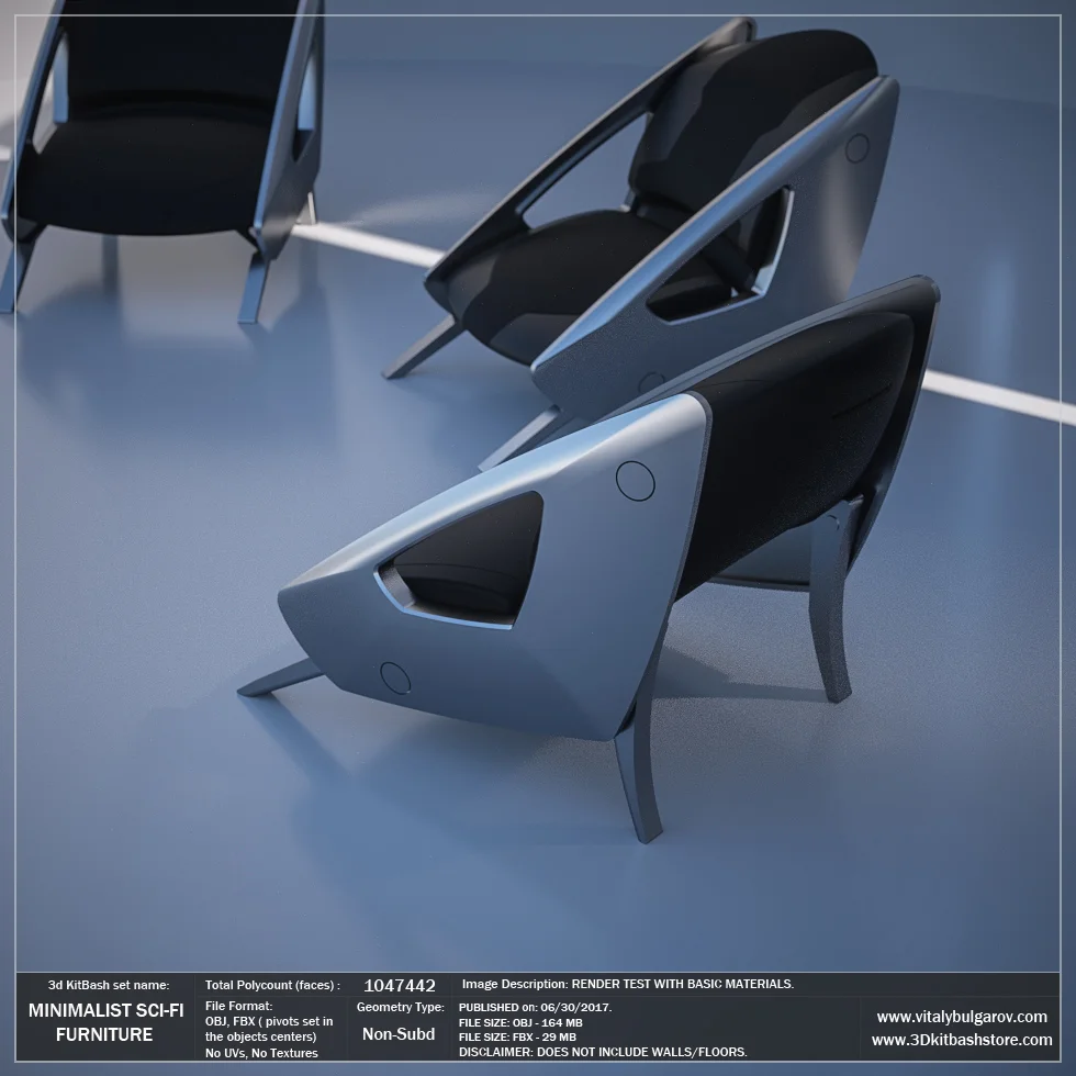 MINIMALIST SciFi Furniture Set — Vitaly Bulgarov