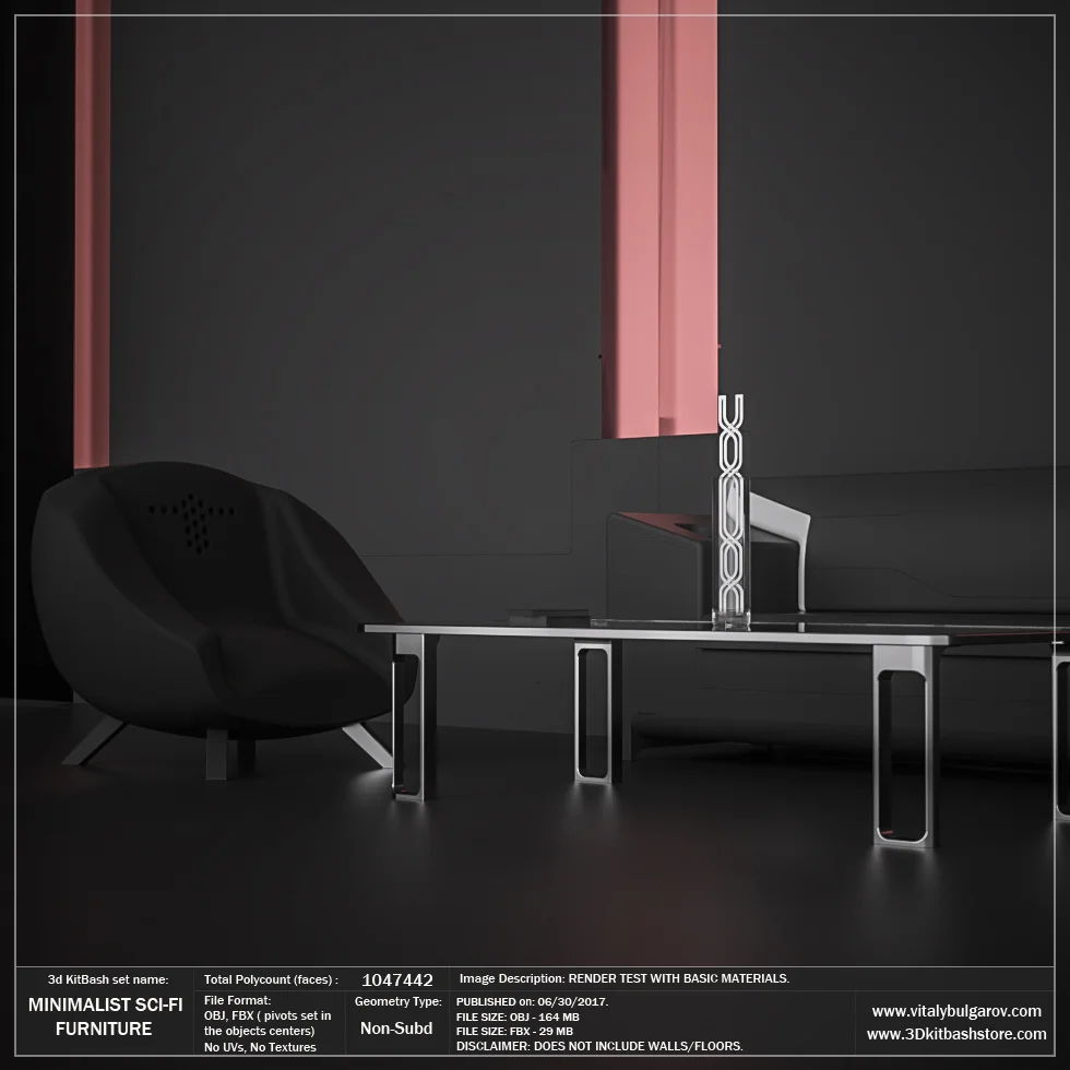 MINIMALIST SciFi Furniture Set — Vitaly Bulgarov