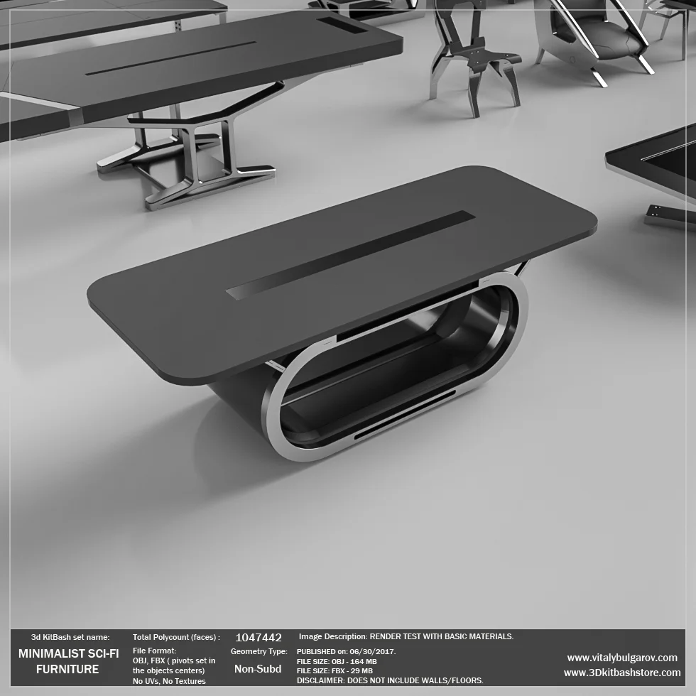 MINIMALIST SciFi Furniture Set — Vitaly Bulgarov