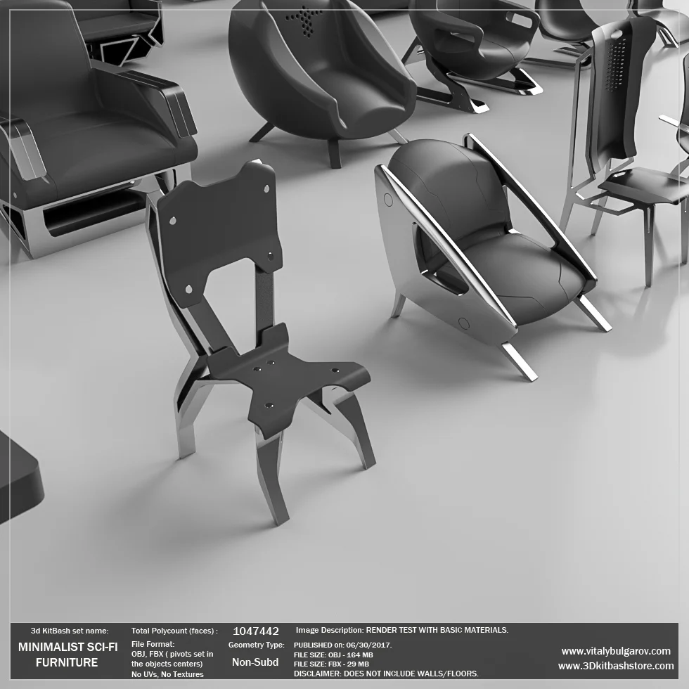 MINIMALIST SciFi Furniture Set — Vitaly Bulgarov