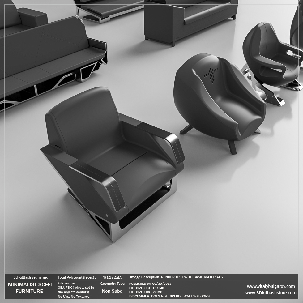 MINIMALIST SciFi Furniture Set — Vitaly Bulgarov