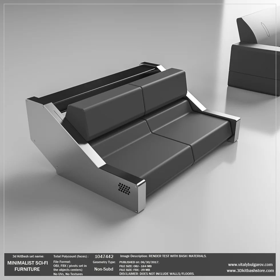MINIMALIST SciFi Furniture Set — Vitaly Bulgarov
