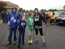 Four non-Nordic folk, ready to walk like a Norwegian...
