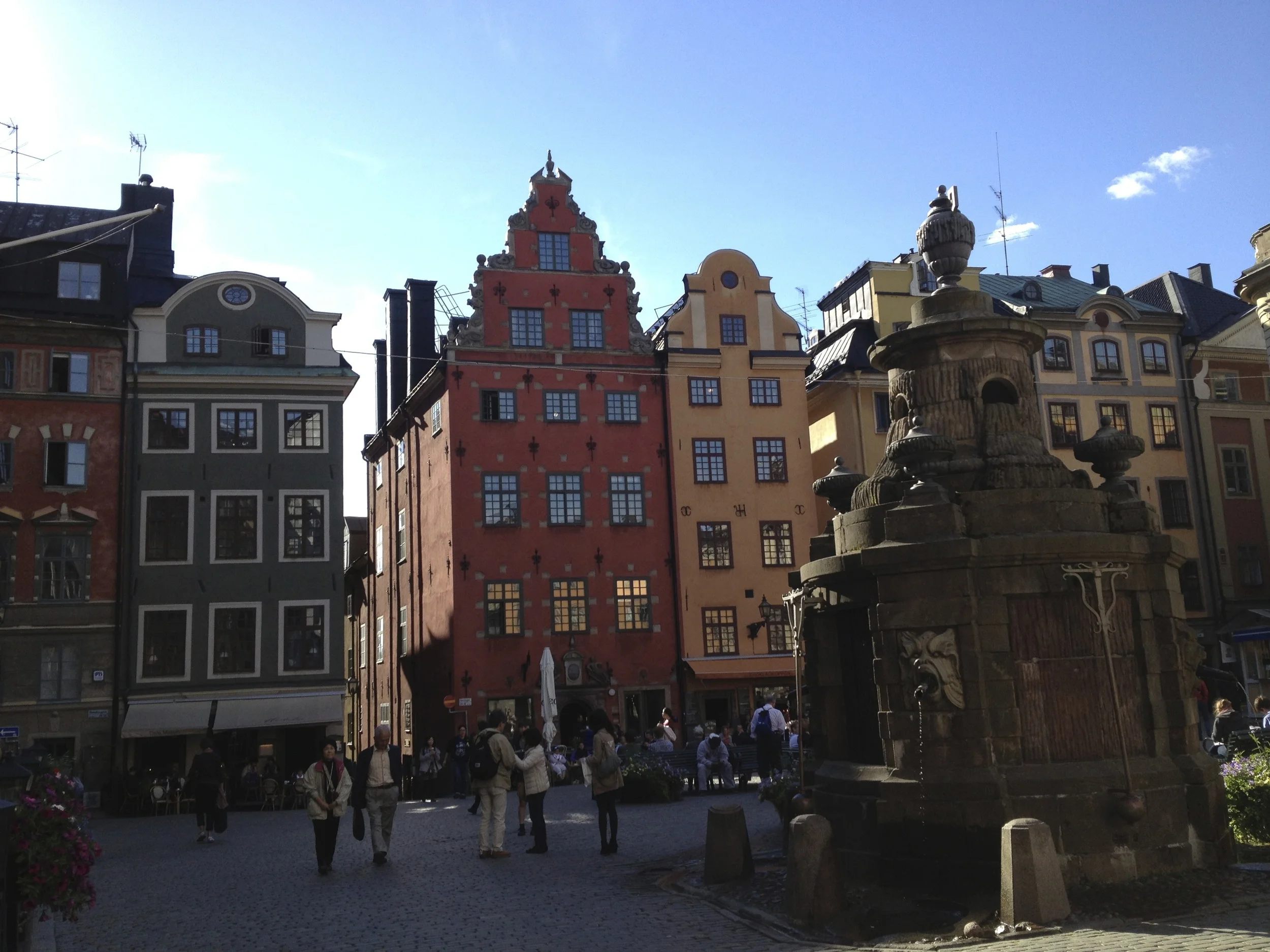 The square in front of the Royal Palace and the Nobel Museum.
