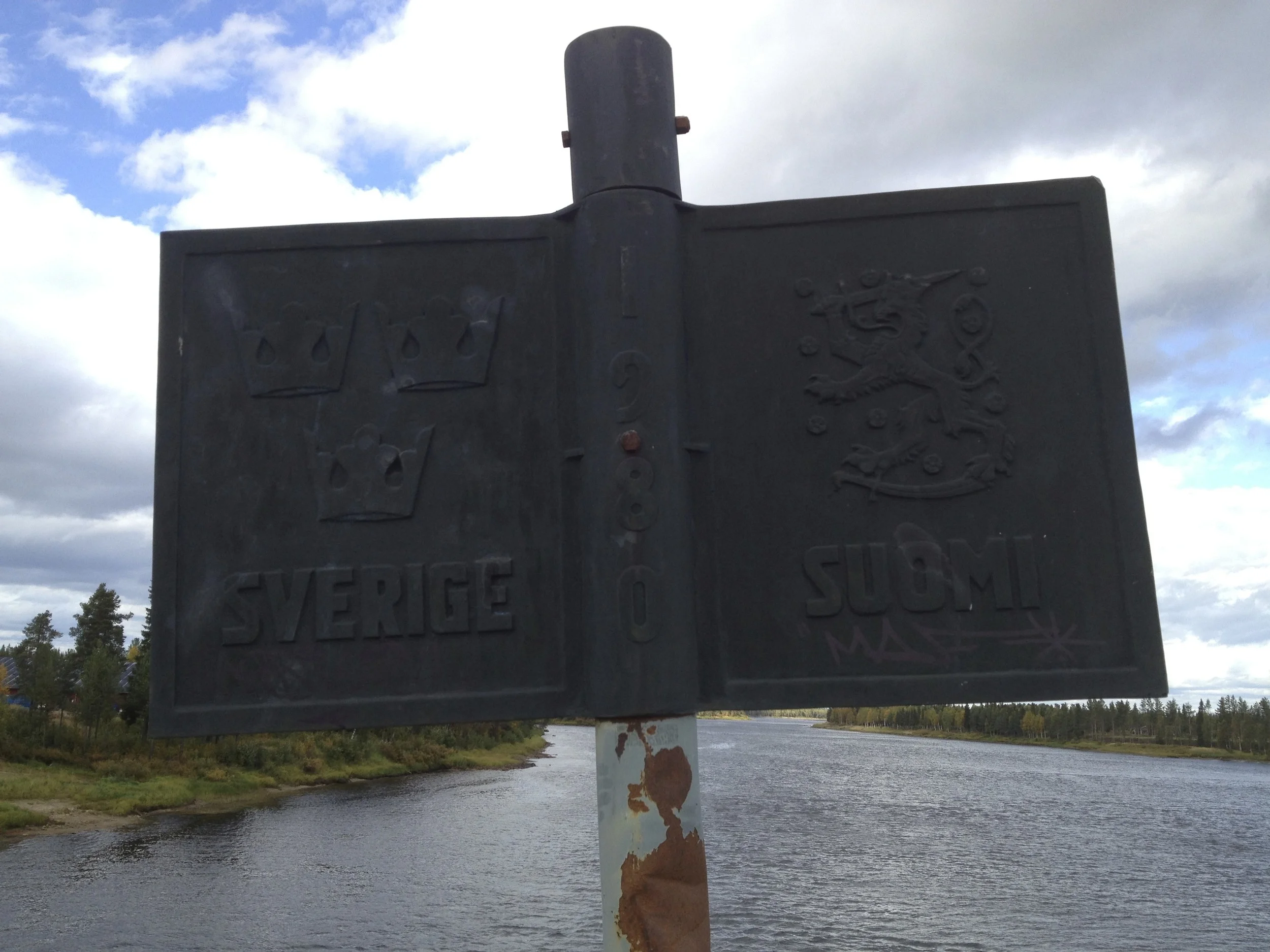 mid-way on the bridge