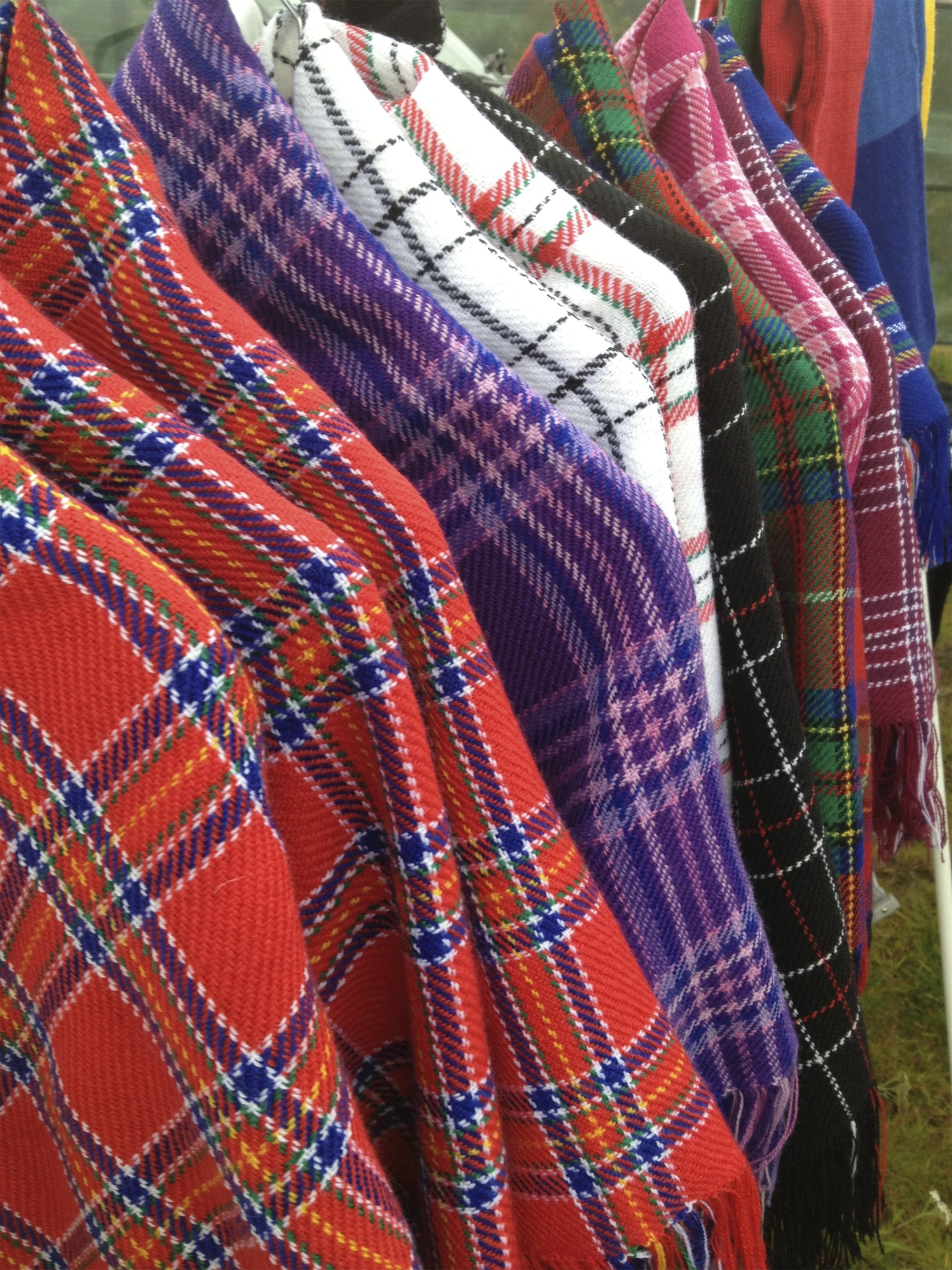 Some of May Toril's shawls that she hand wove 