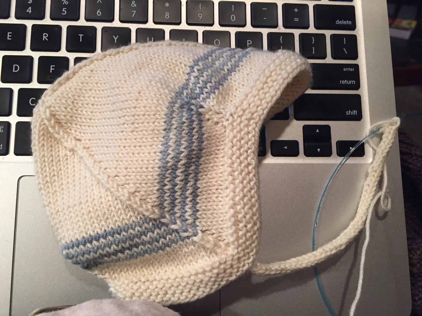 Norwegian baby cap 2; Plymouth Happy Feet and Koigu