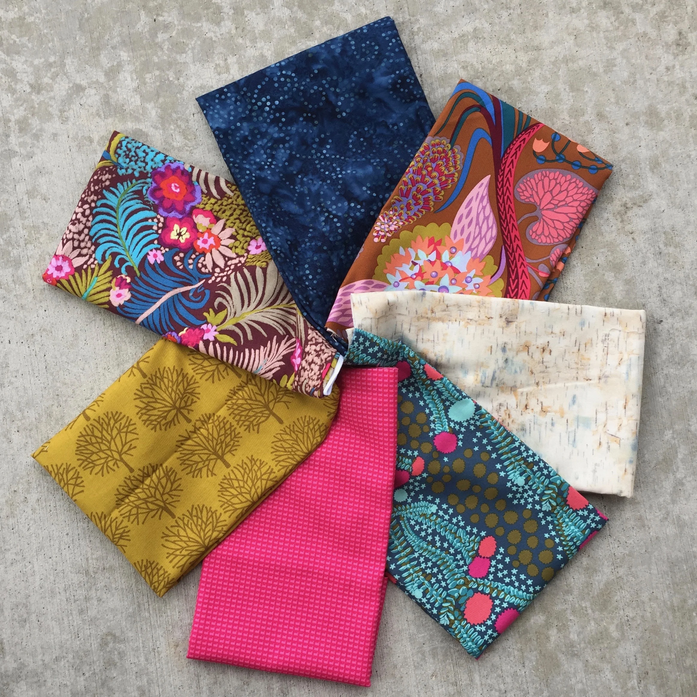 fabrics in the quilt kit