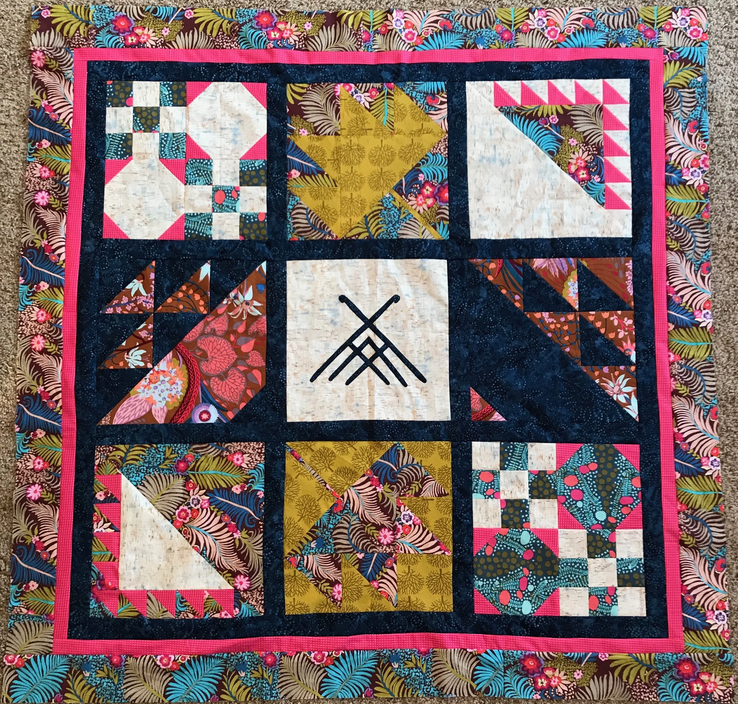 Quilting the North Woods quilt top, unquilted