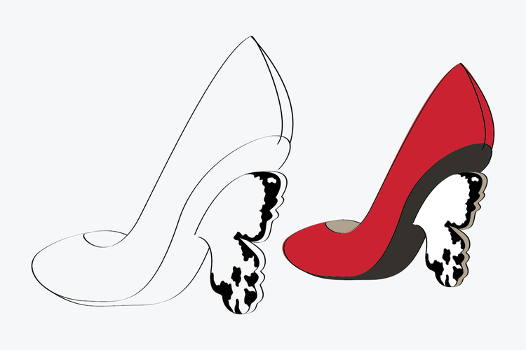 Flutterby Shoe Design Sketch by Lady San Pedro