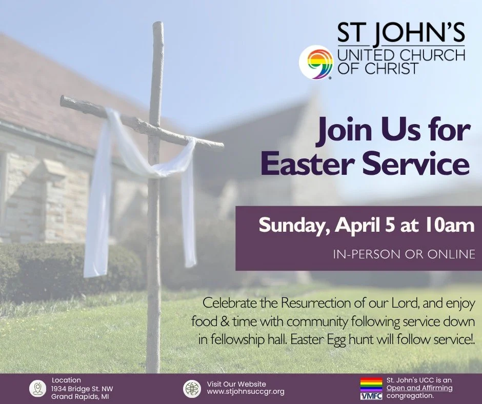 🌷 Easter at St. John&rsquo;s UCC &mdash; Worship &amp; Egg Hunt! 🐣🌅
10:00 AM Worship | Egg Hunt to Follow (around 11:00 AM)

Easter is a celebration of hope that refuses to stay buried!

In a world that can feel overwhelming, resurrection reminds 