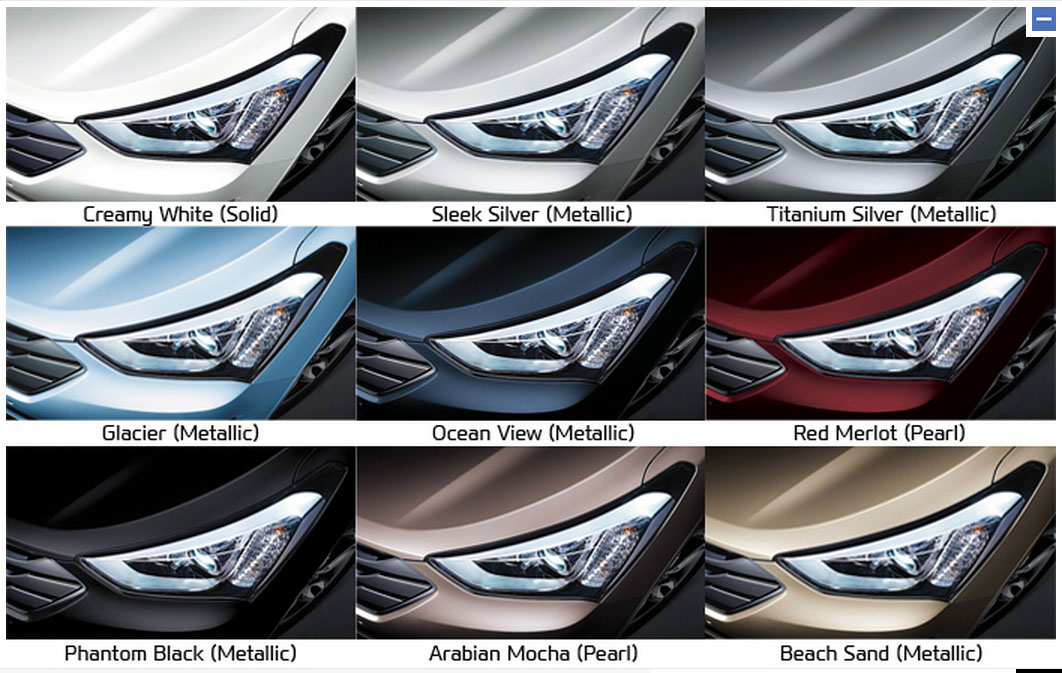 Hyundai Colour Chart