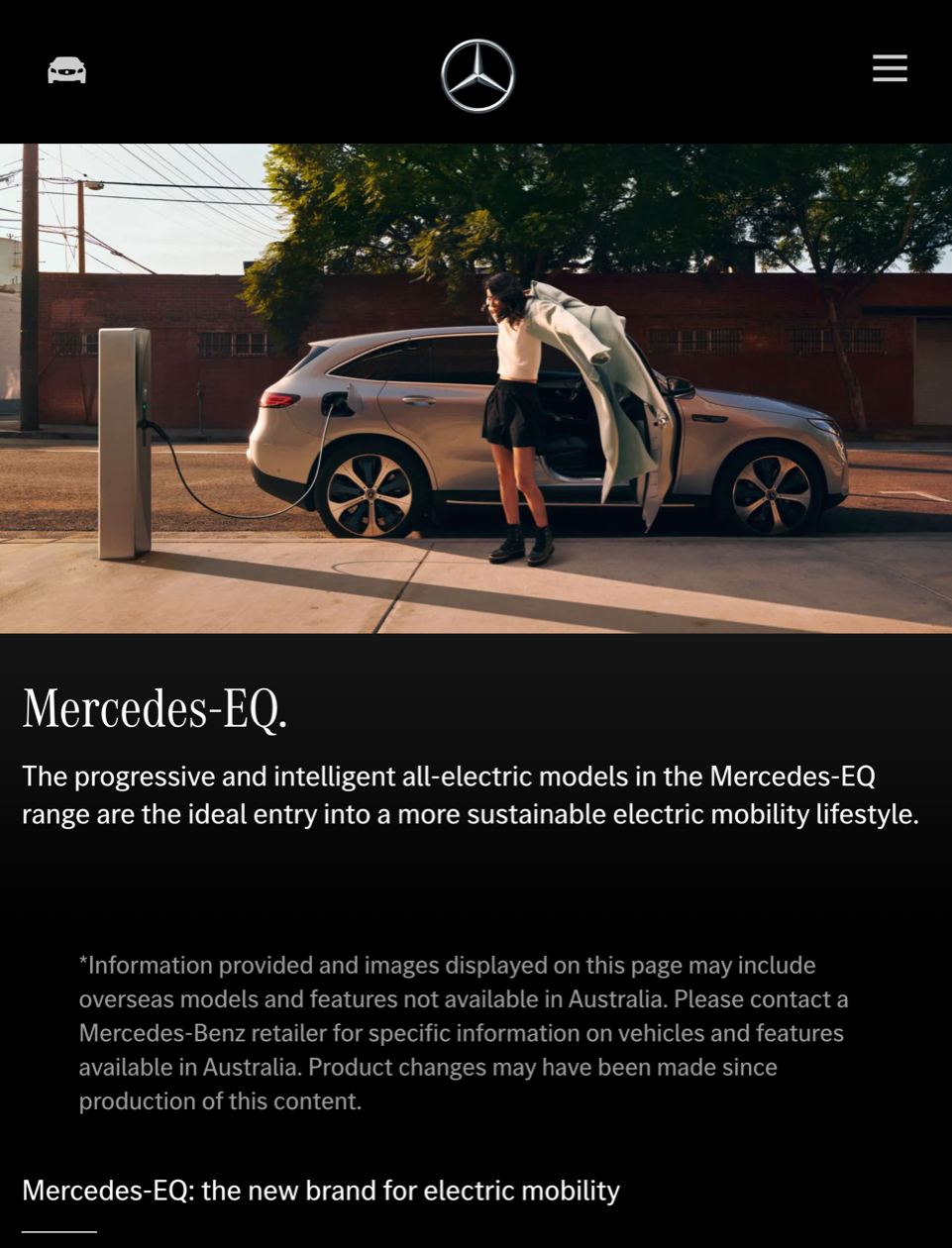 Merc Australia's website: so virtuous.