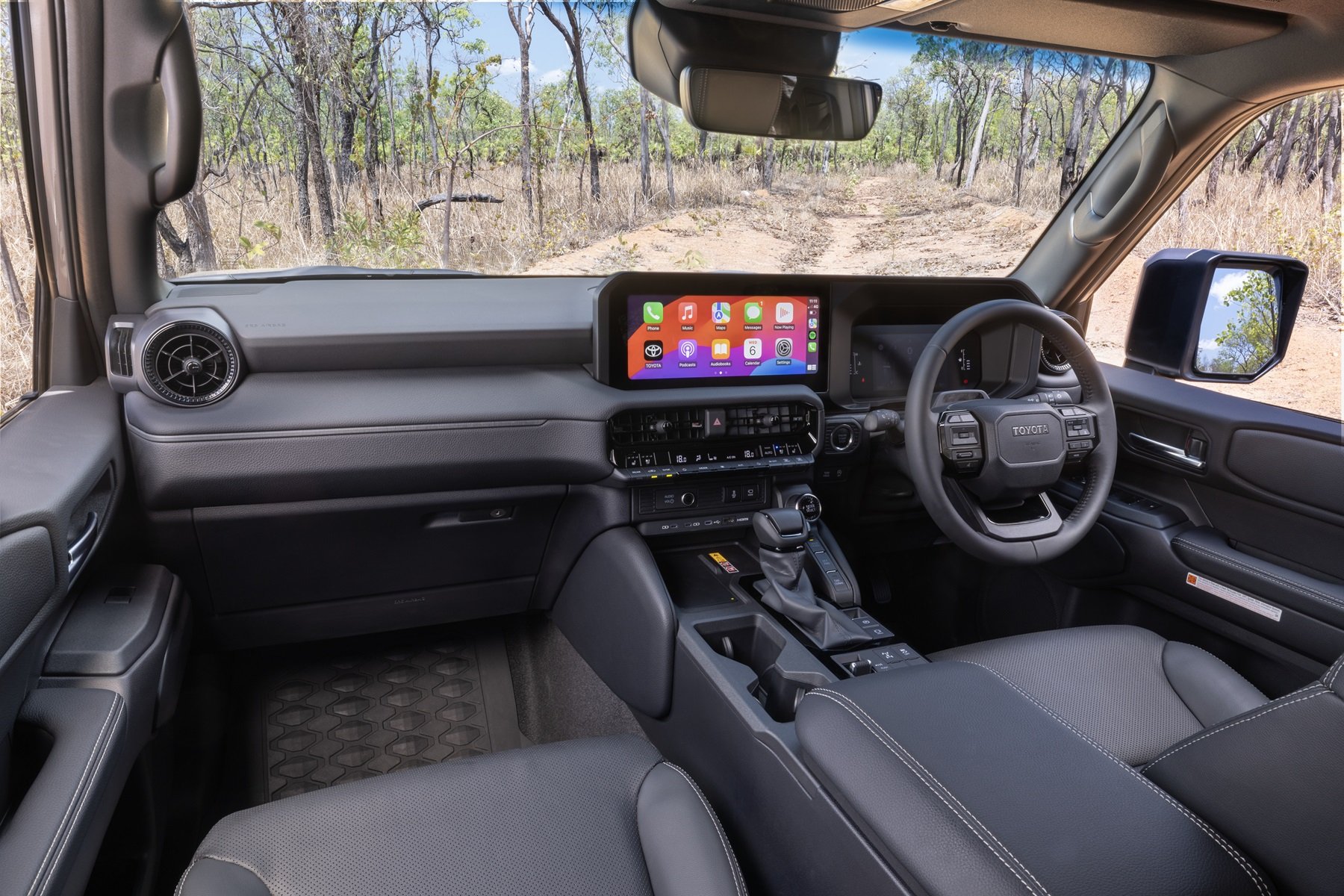 Prado 'GX' (base model) gets plenty of hard-wearing plastics, cloth seats, rubber floor mats