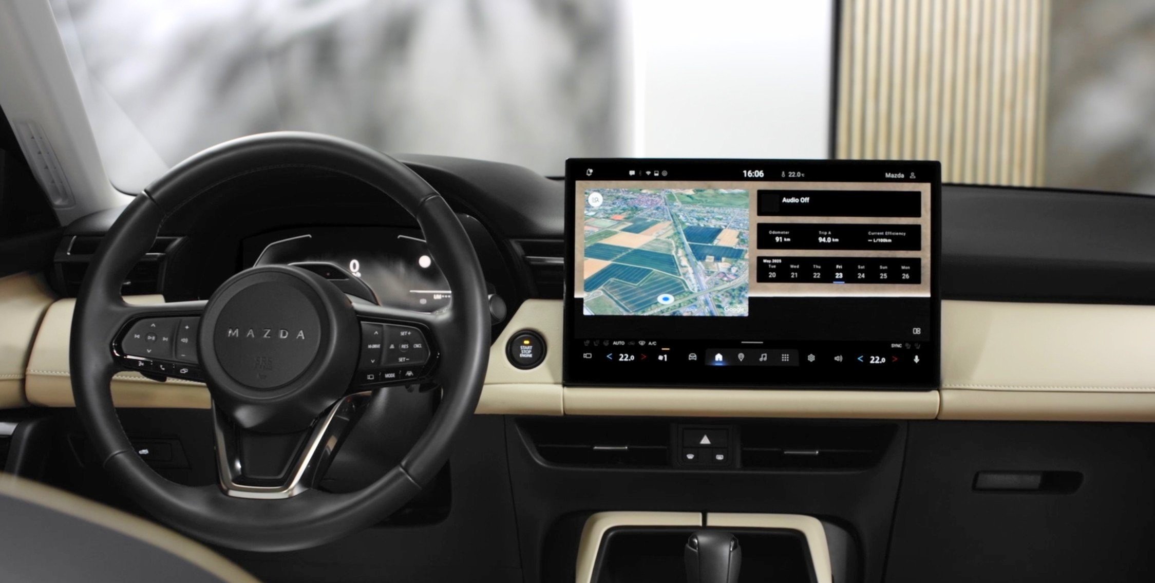 Mazda has ditched its modest infotainment screen for a massive 15-inch job and NO BUTTONS.