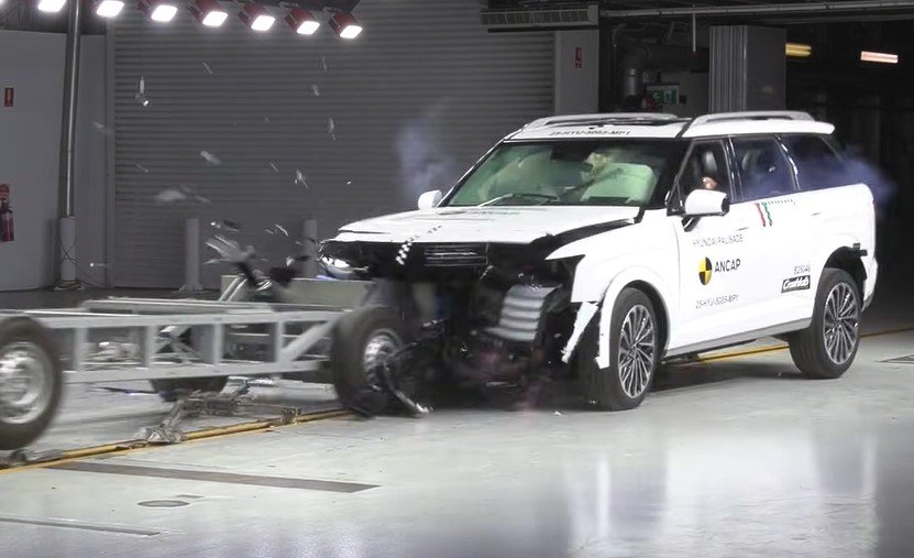 A 2-tonne Palisade is always going to win against a 1.4t car