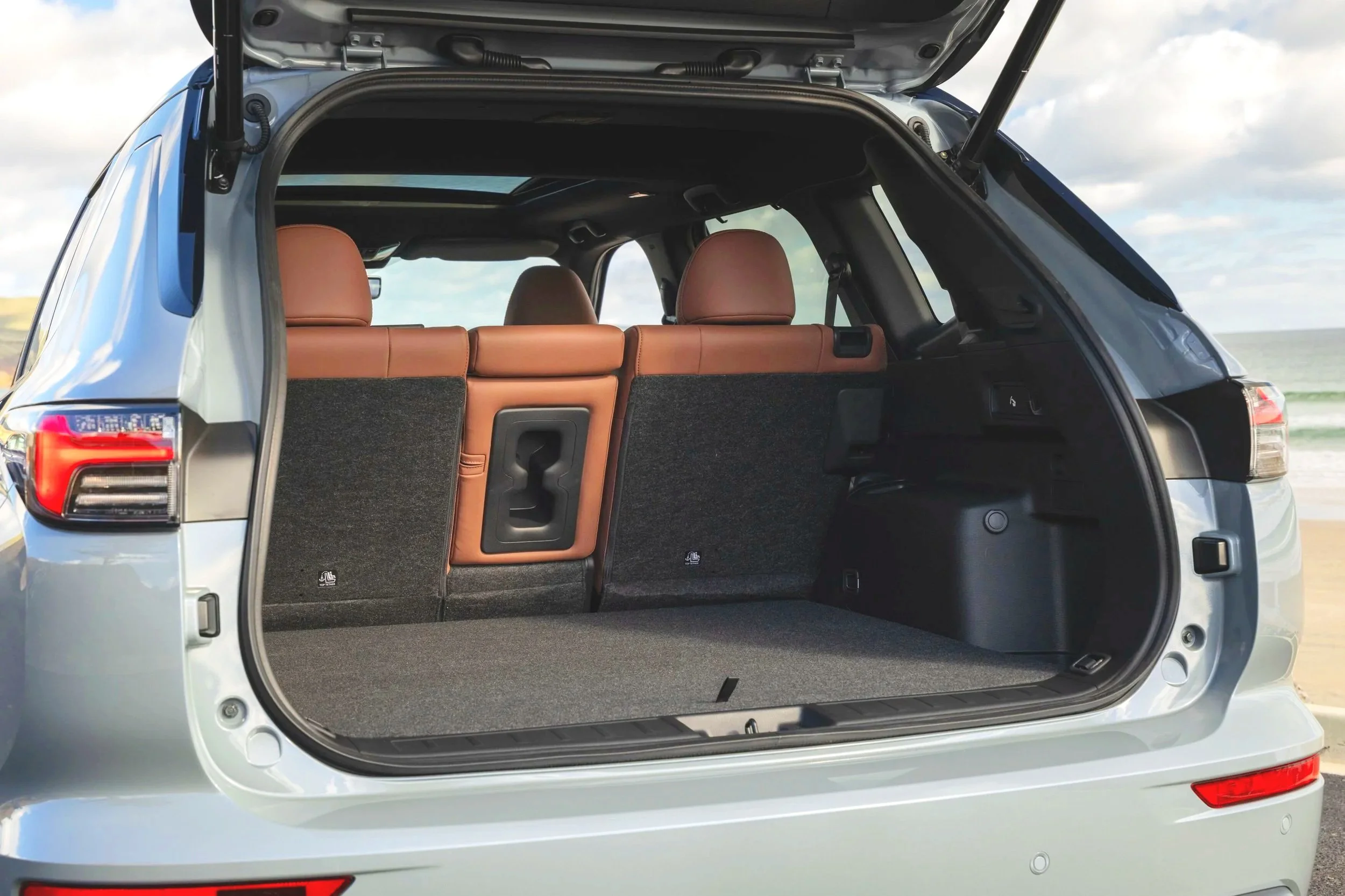 Generous boot, flat-topped wheelarches mean you can pack atop them; conveniently placed 12V outlet