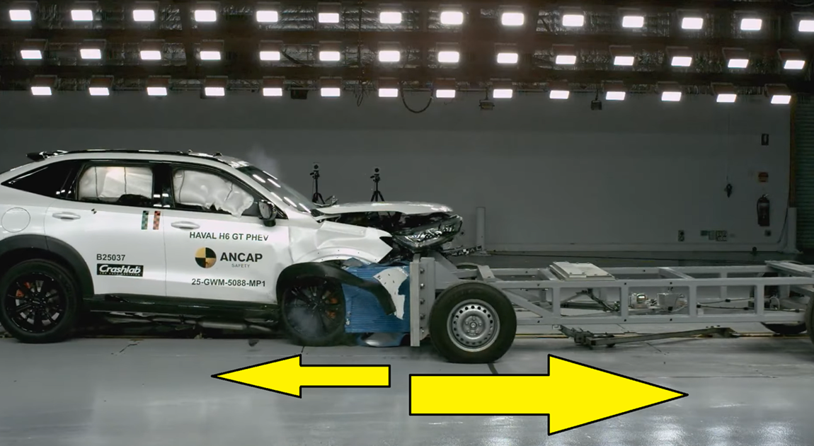 Mass always wins: 2-tonne H6 GT PHEV pushes back 1400kg sled with ease