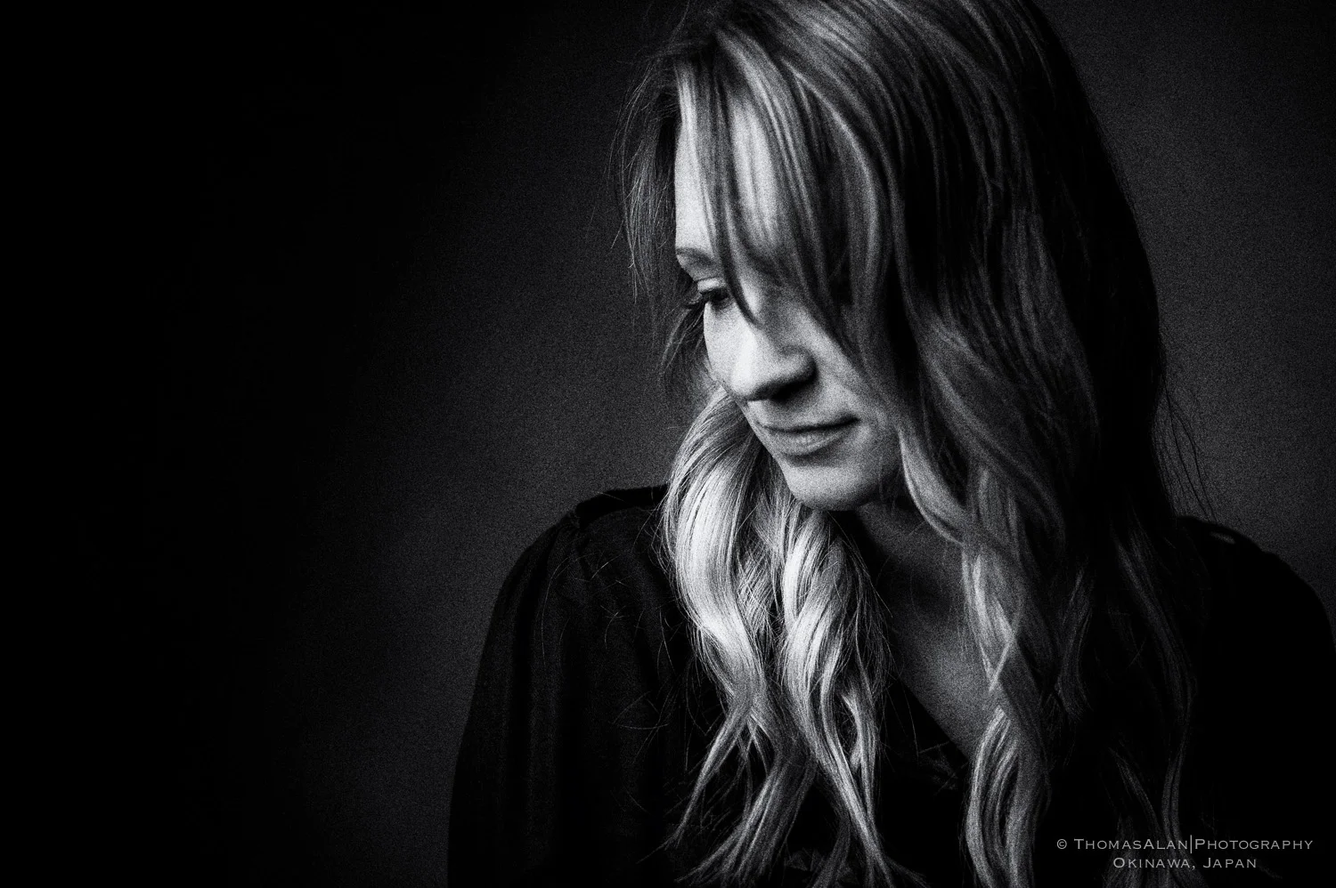 Black and White One Light Portrait Portrait of Kelli 2013.