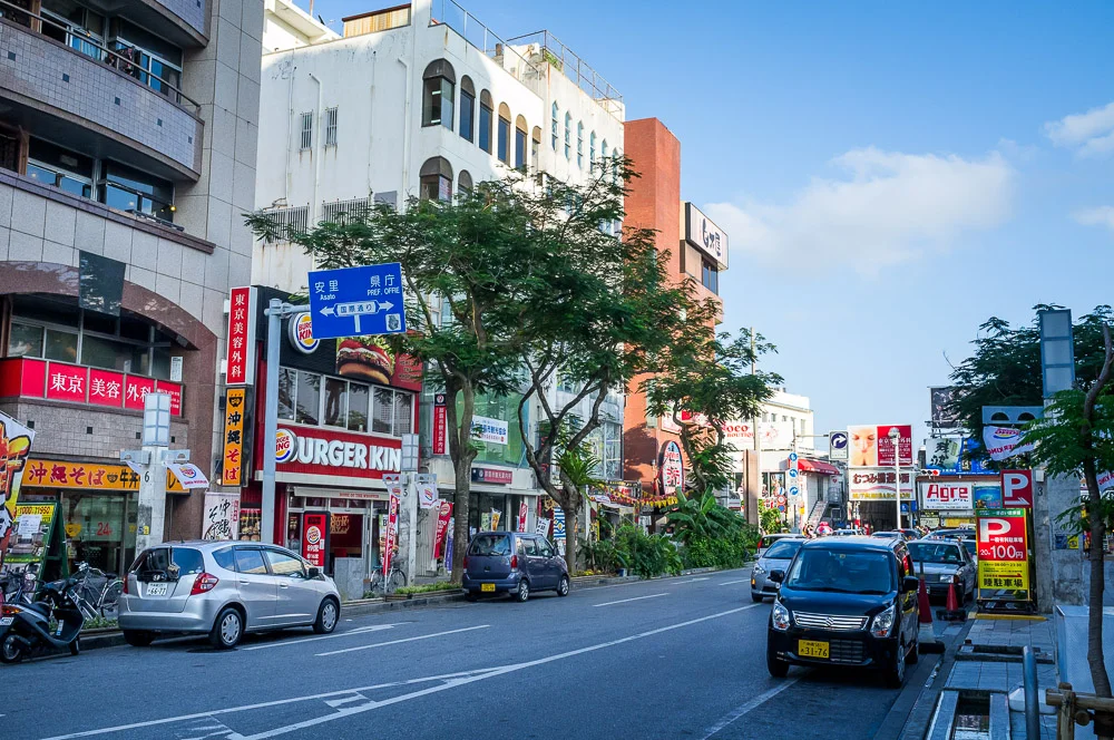 Naha street just west of Kokusai Street. - Okinawa, Japan. - Fuji x100.