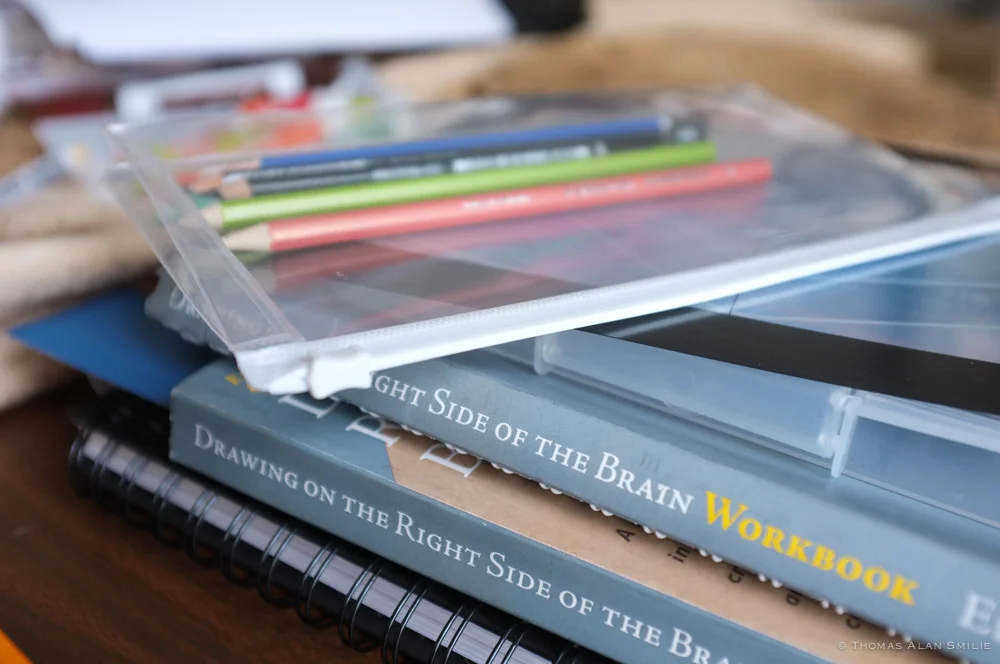 Drawing on The Right Side of The Brain Book and Workbook.