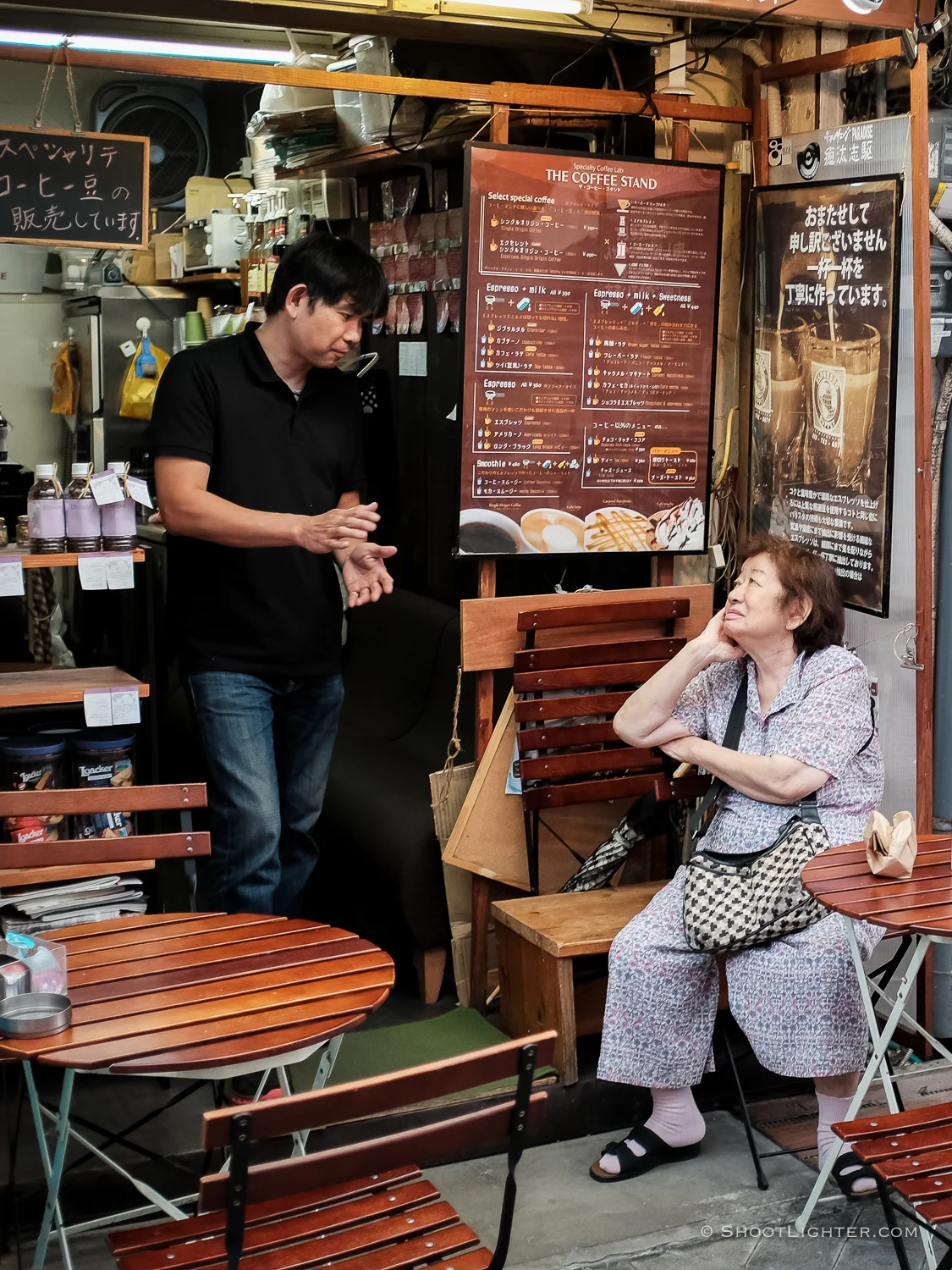A small coffee shop in Naha, Okinawa Japan. Fujifilm x100T, ISO 400, f/2.0, 1/105 sec, Fujifilm c hrome film emulation , edited in Adobe Lightroom 6.