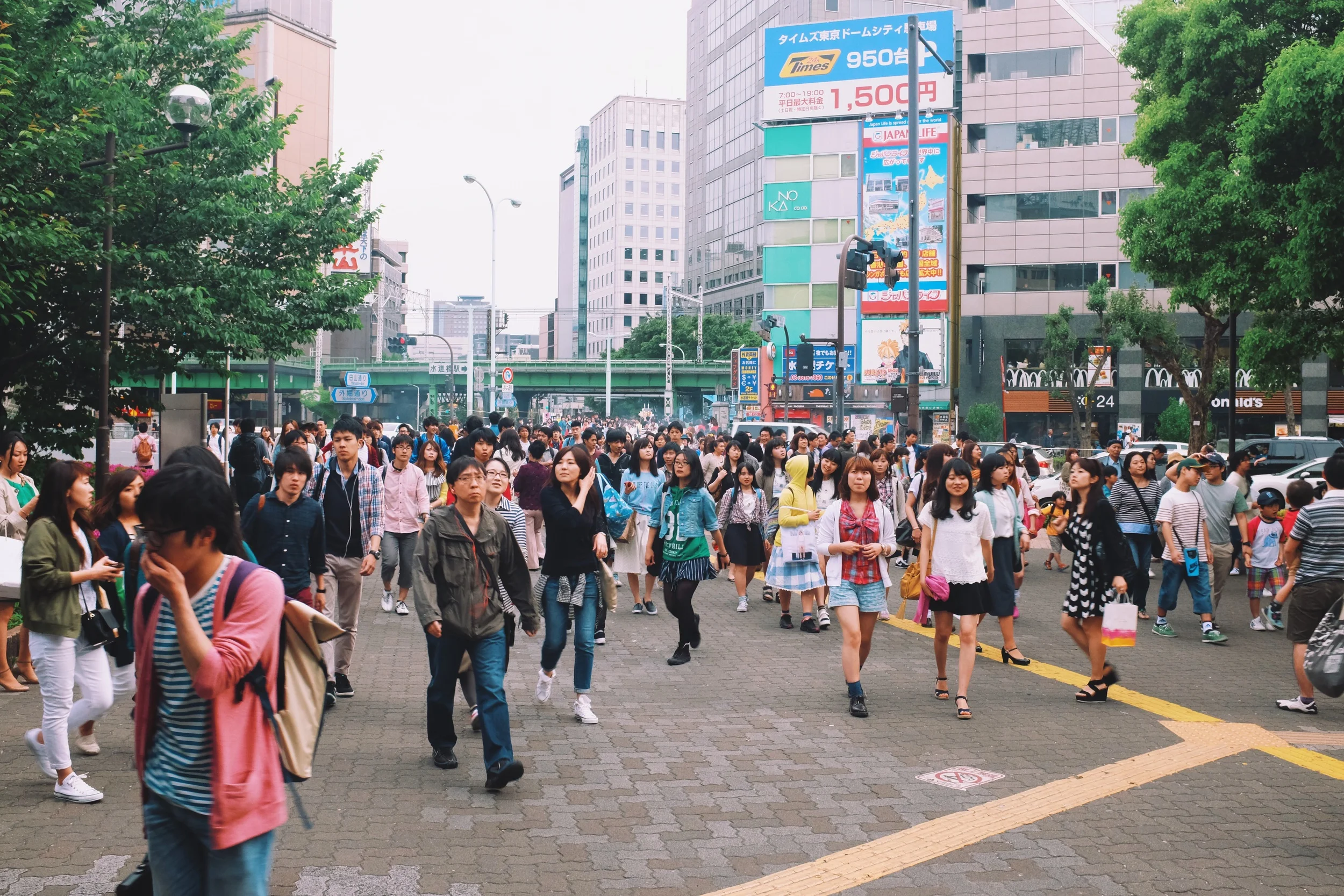 Outside Tokyo Dome - Fujifilm x100t, ISO2000, f/8, 1/60 sec. Processed in VSCO. 