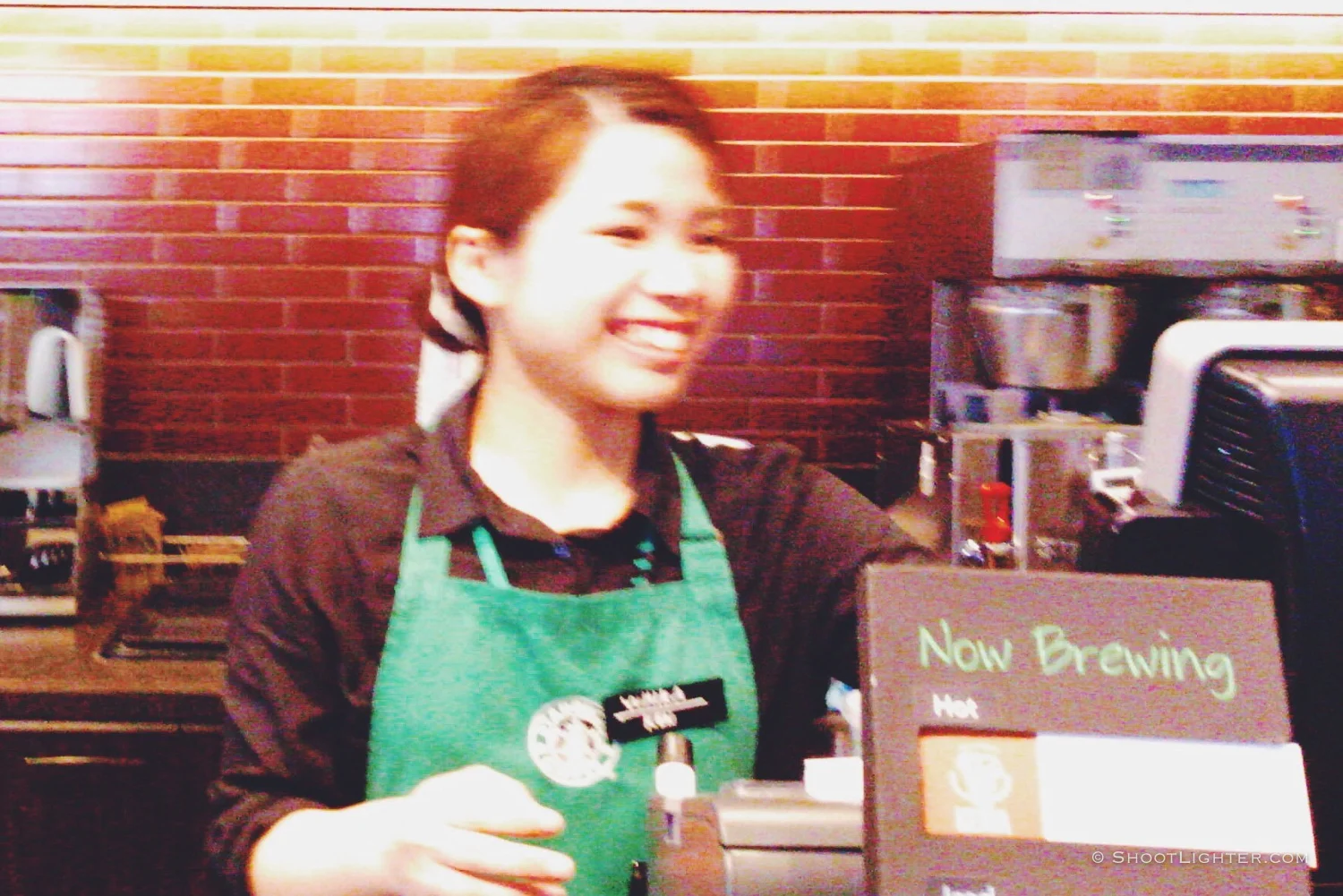 Always friendly Starbucks barista in Chatan, Okinawa, Japan. Captured with my Narrative Clip .