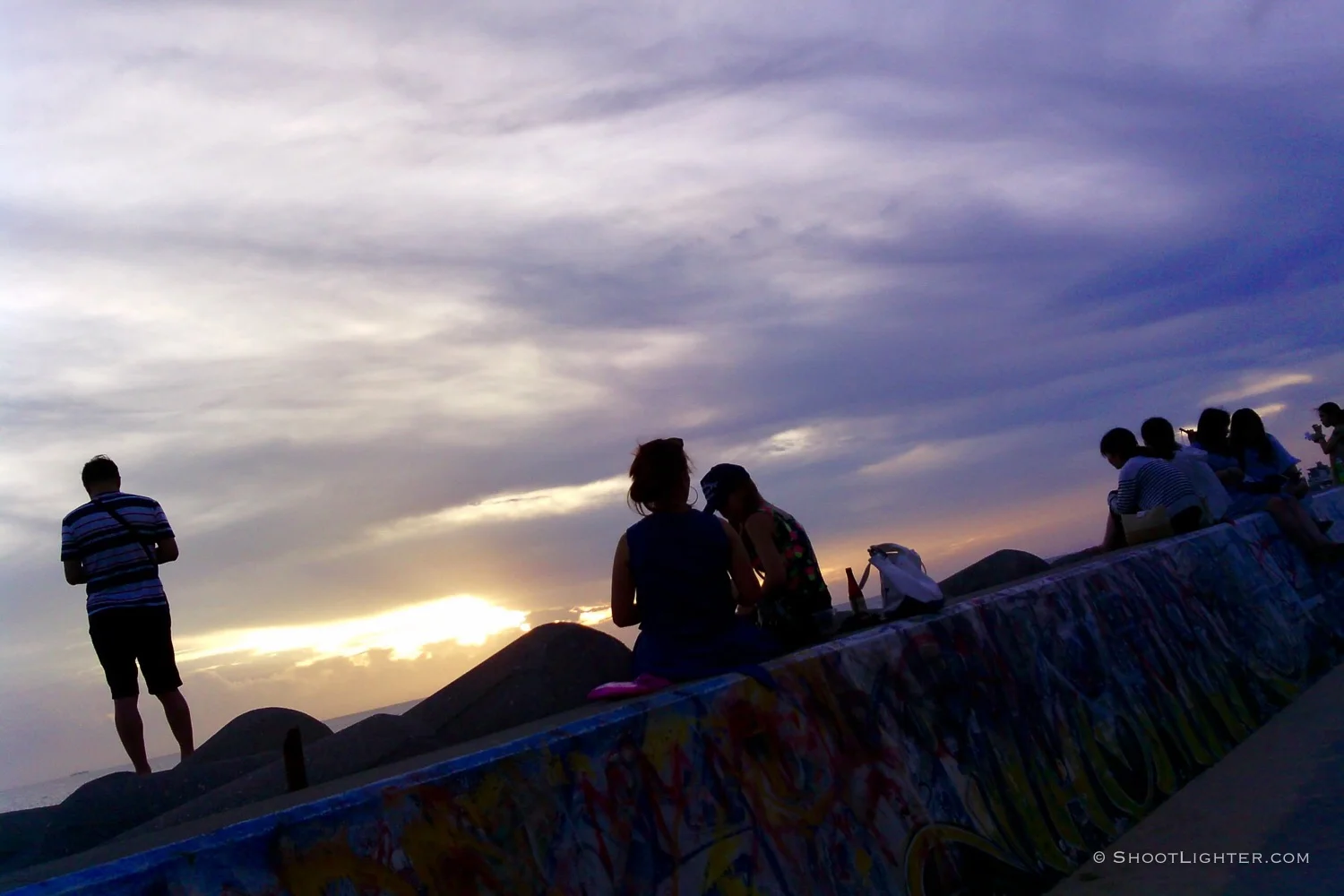 Sunset viewing in Mihama, Okinawa, Japan. Captured with my Narrative Clip.