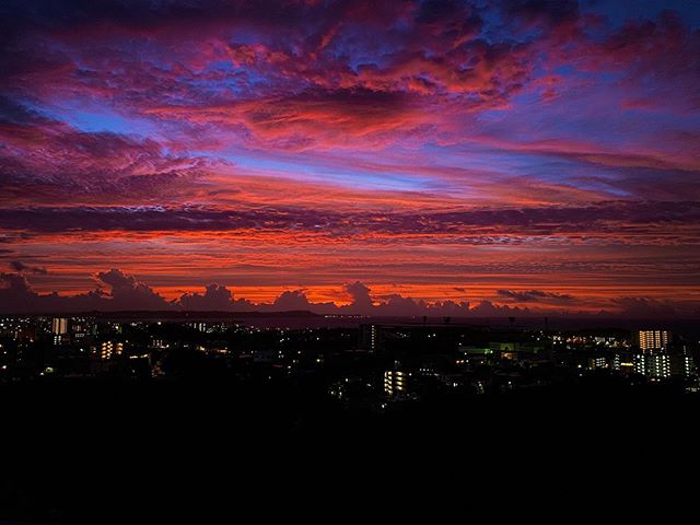 Awesome sunrise this morning. Good morning everyone. #sunrise #iphonepro #okinawapostcards #islandlife