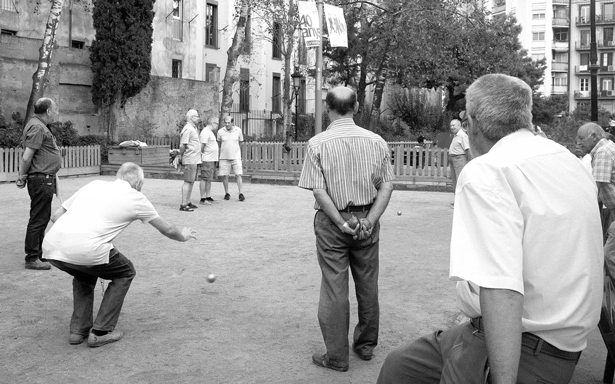 Men playing bochi, Barcelona.