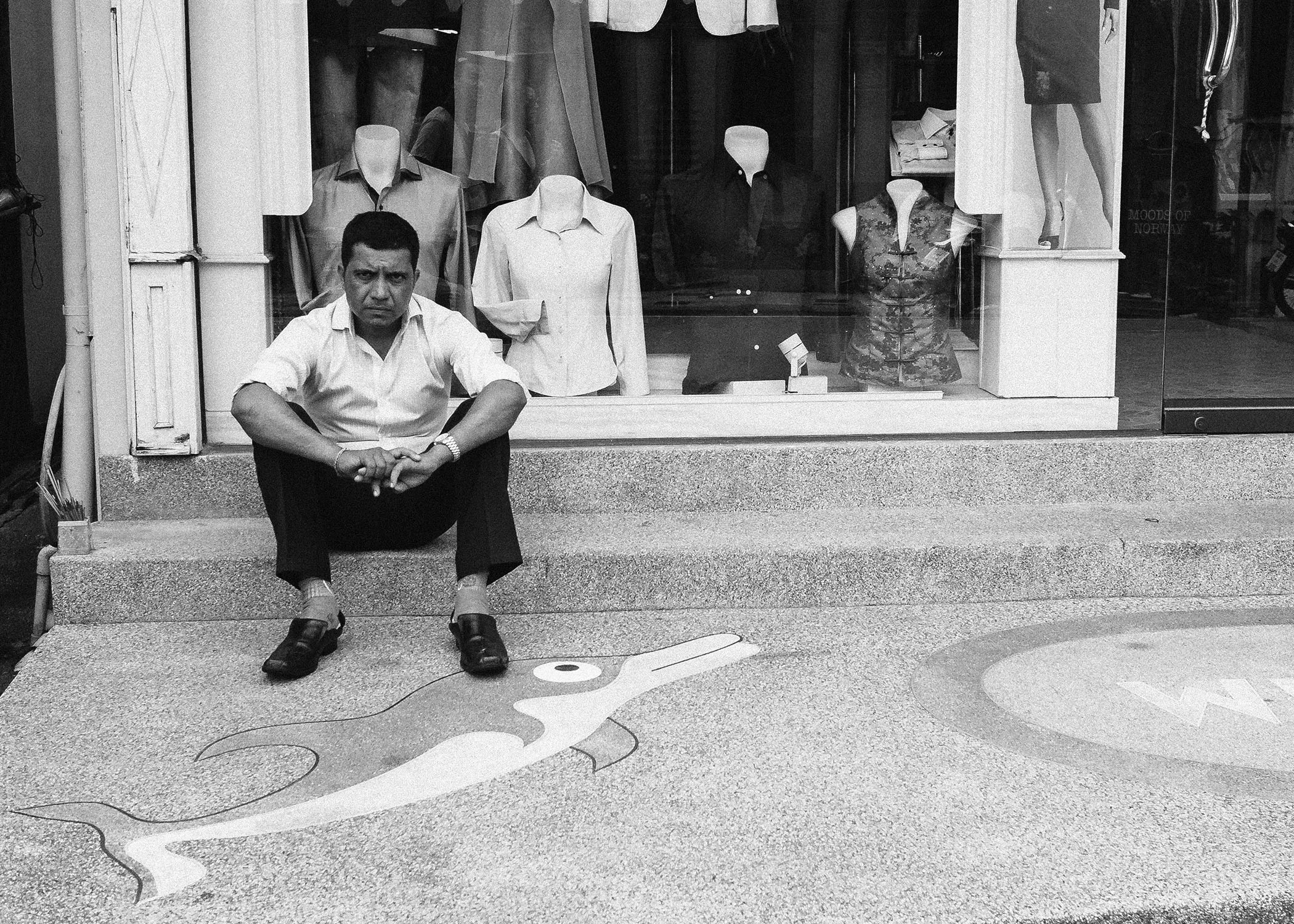 The local tailor doesn't seem too happy