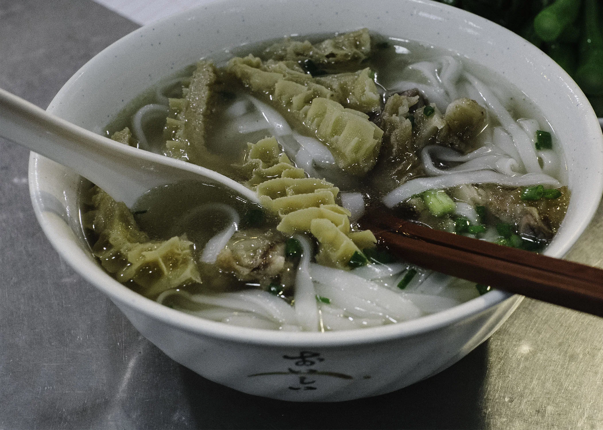 Beef brisket with tripe at a local noodle shop in Tin Hau