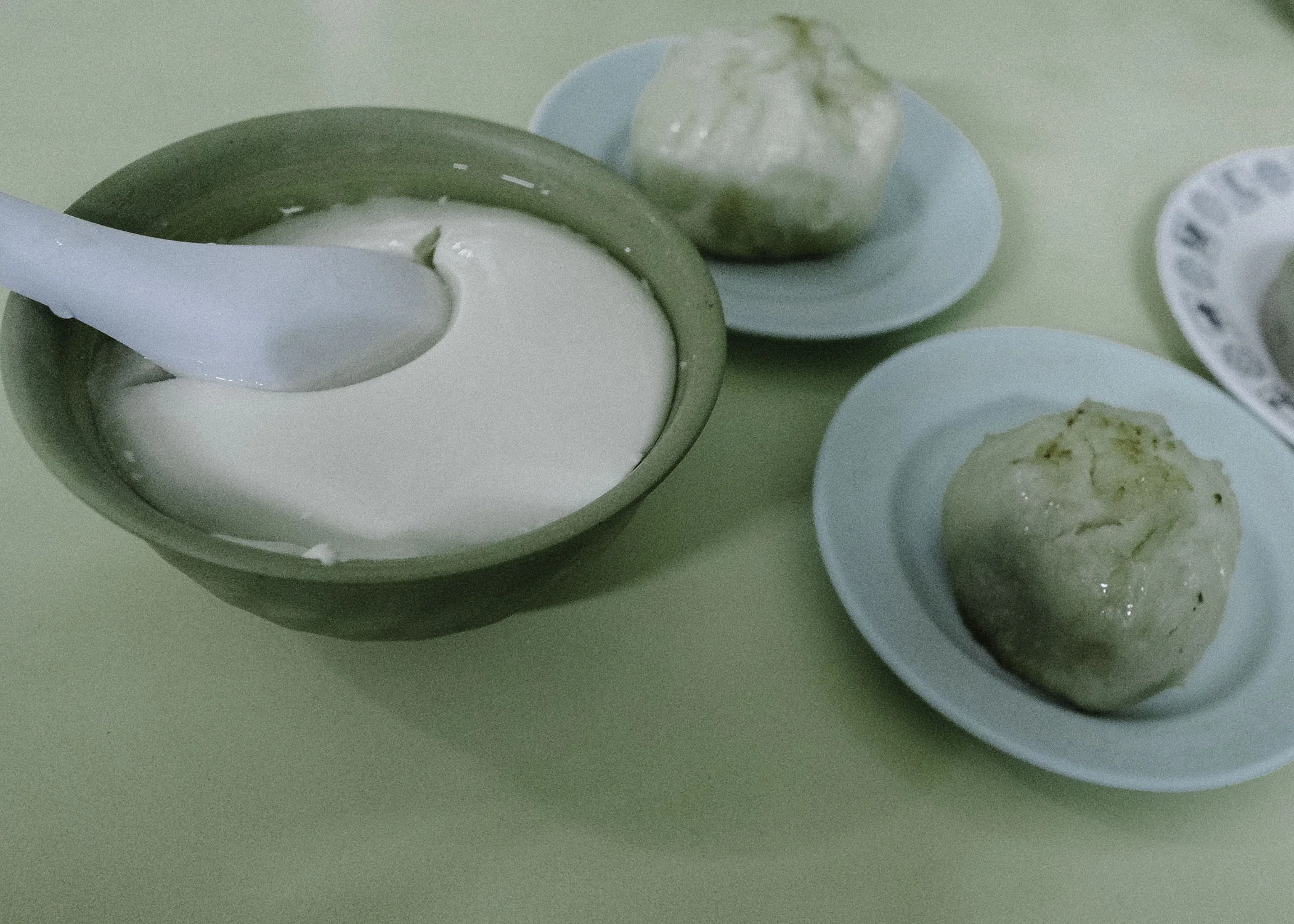 Tofu fah at North Point, traditional place that has been around an age. Extremely popular that also sells dumplings