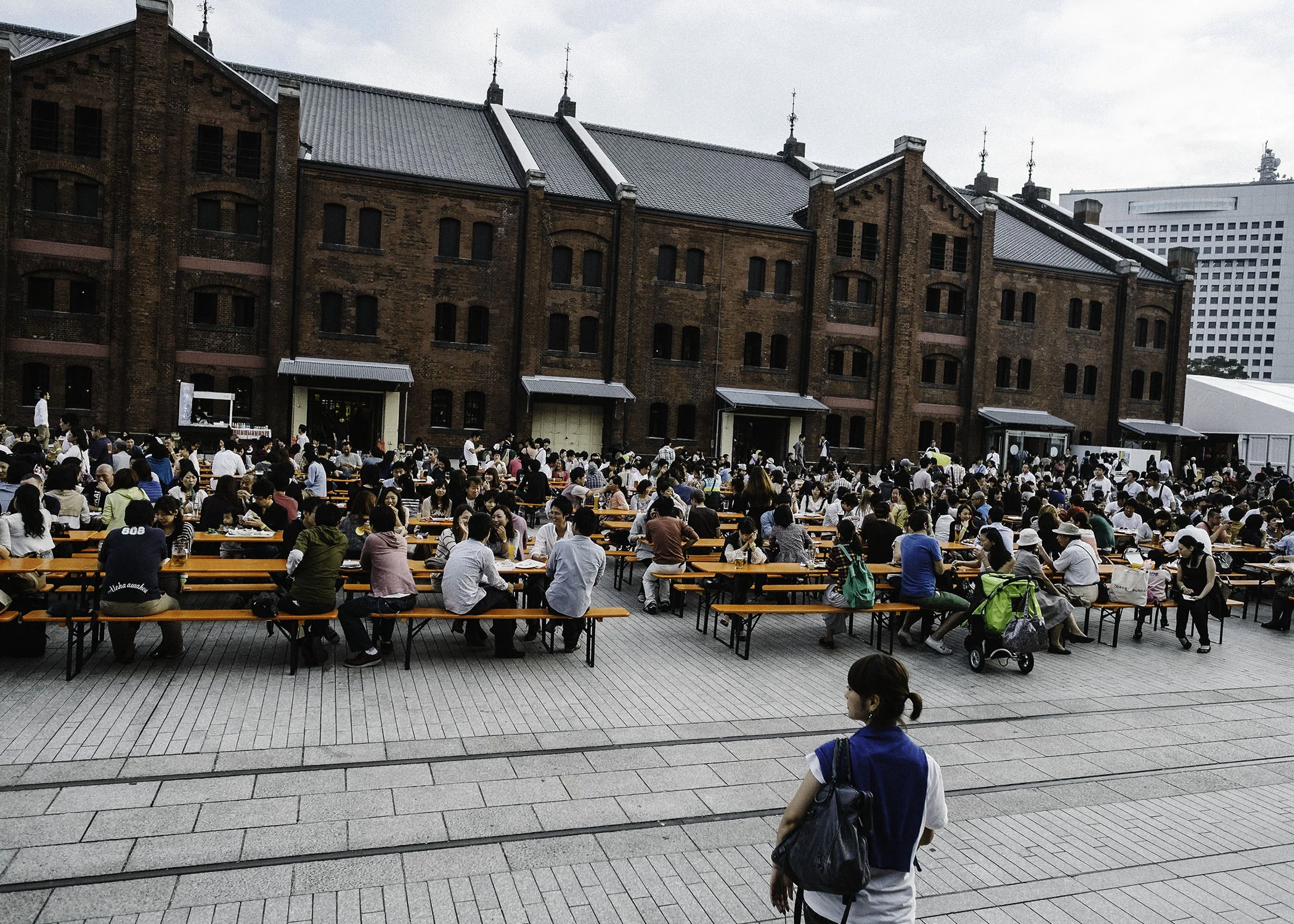Just a small portion of the drunken people celebrating Octoberfest