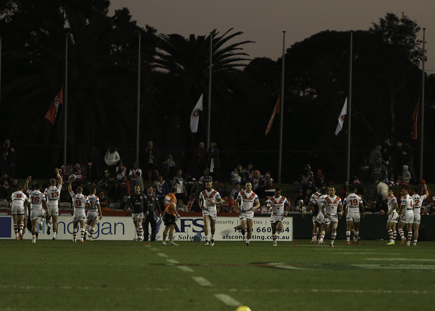 Unfortunately the dragons warmed up on the other side of the field.