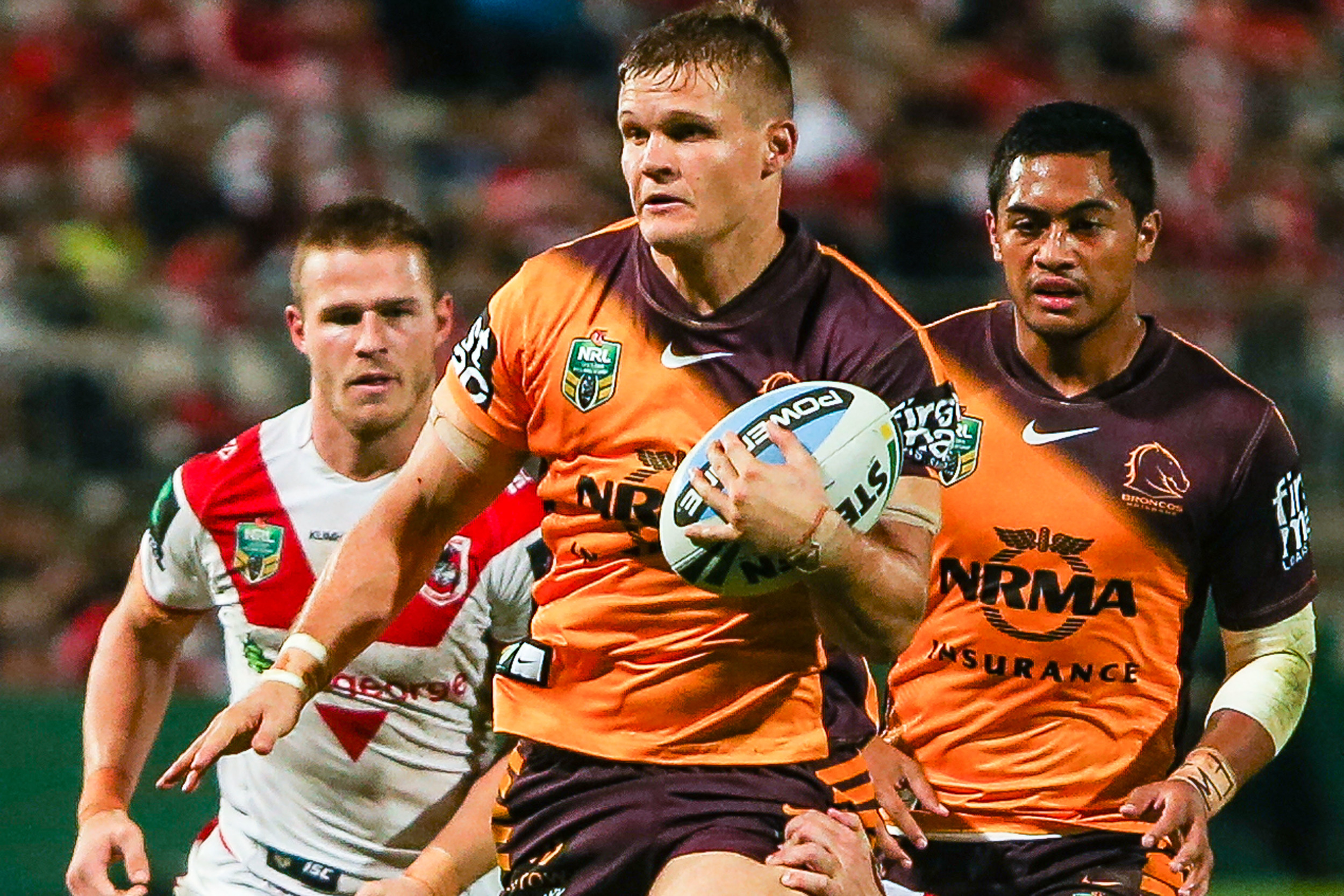 Dale Copley makes a charge down the field